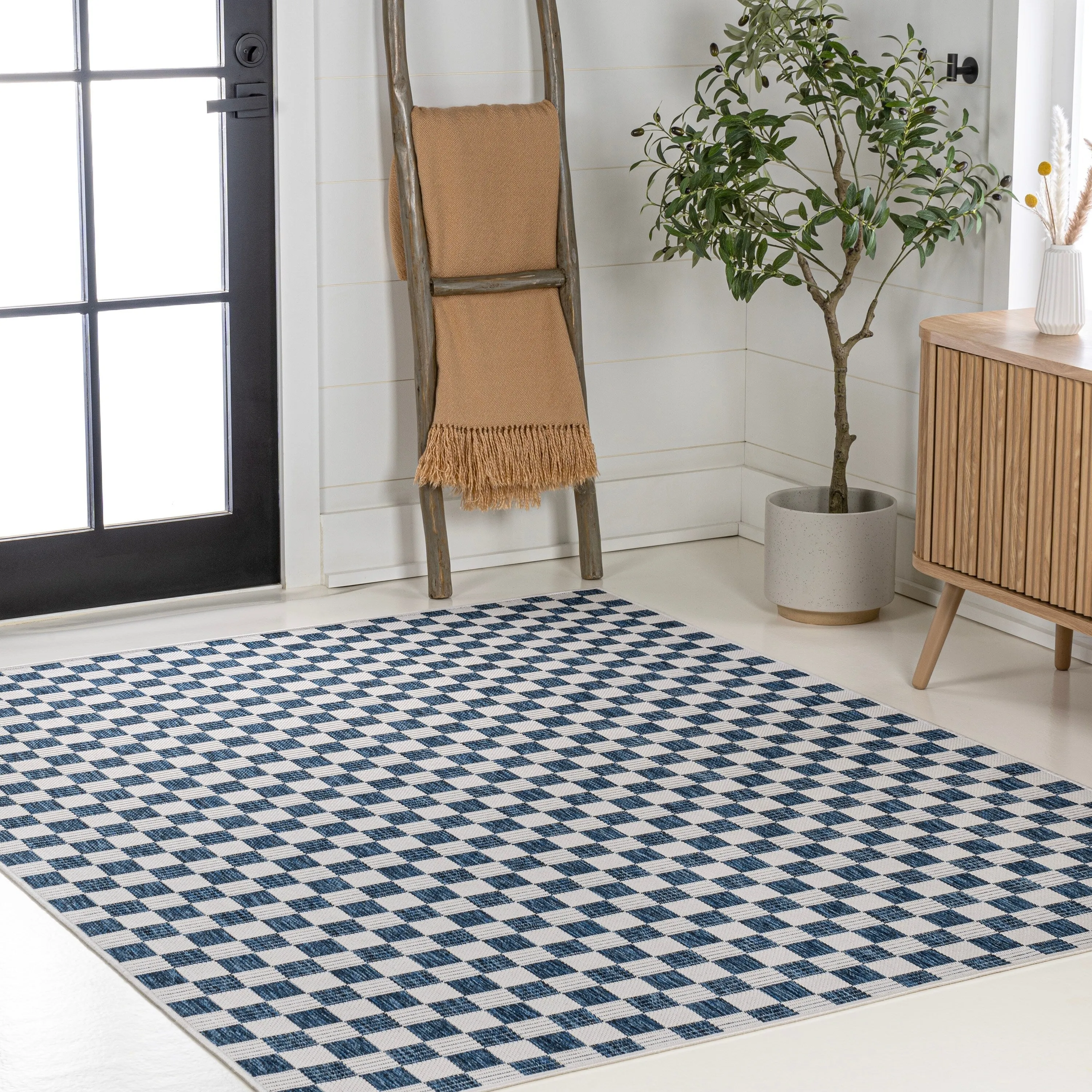 JONATHAN Y Maribel Traditional Cottage Checkerboard Green/Cream Indoor/Outdoor Area Rug