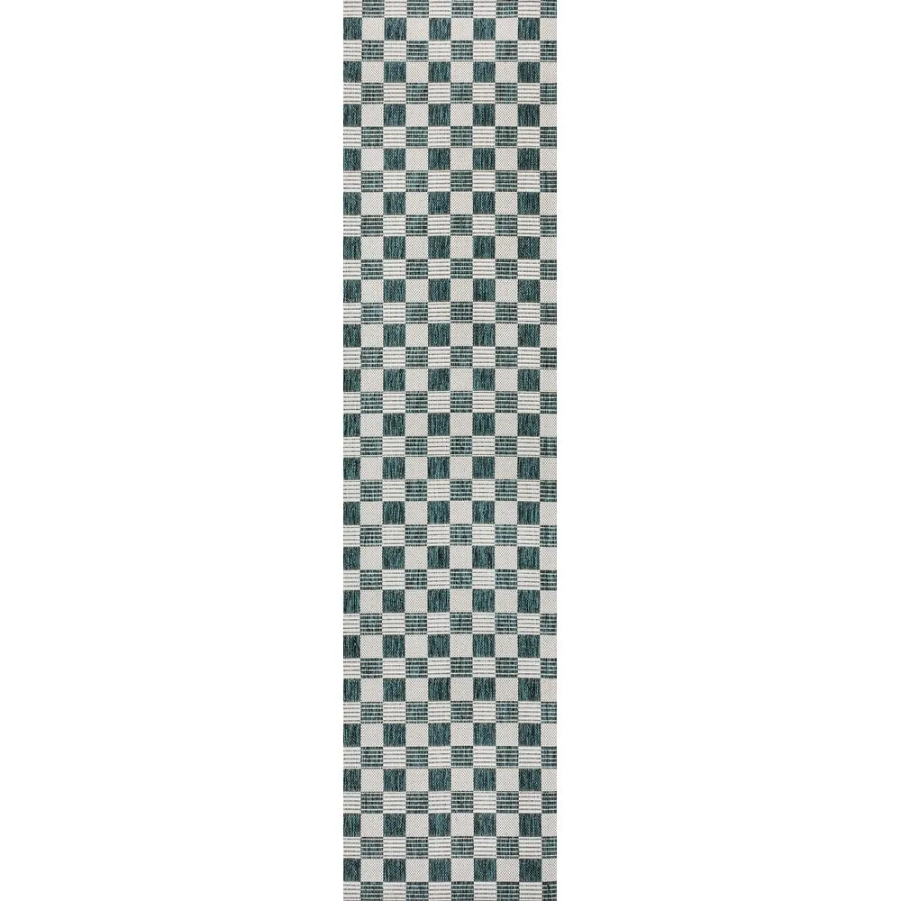JONATHAN Y Maribel Traditional Cottage Checkerboard Green/Cream Indoor/Outdoor Area Rug