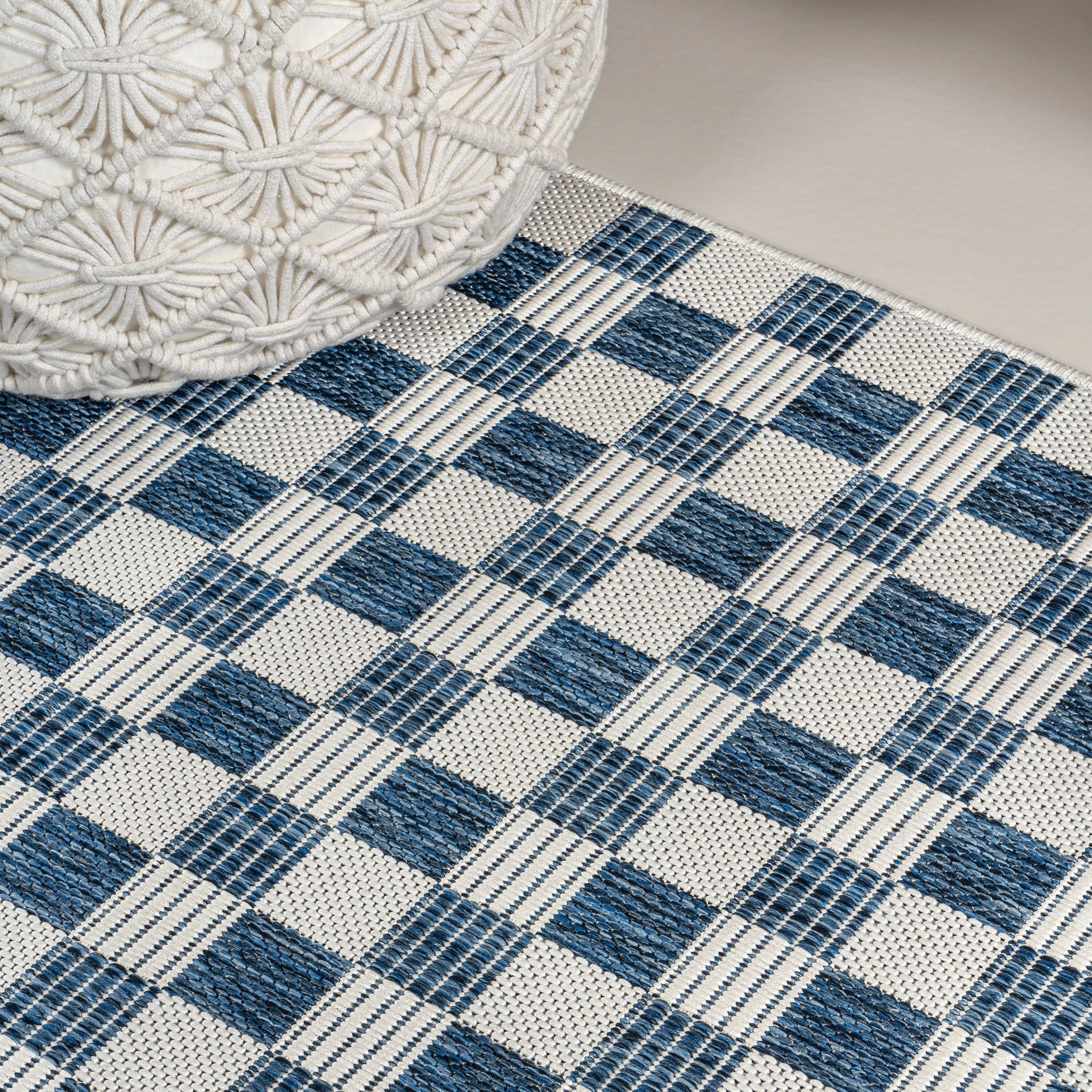 JONATHAN Y Maribel Traditional Cottage Checkerboard Green/Cream Indoor/Outdoor Area Rug
