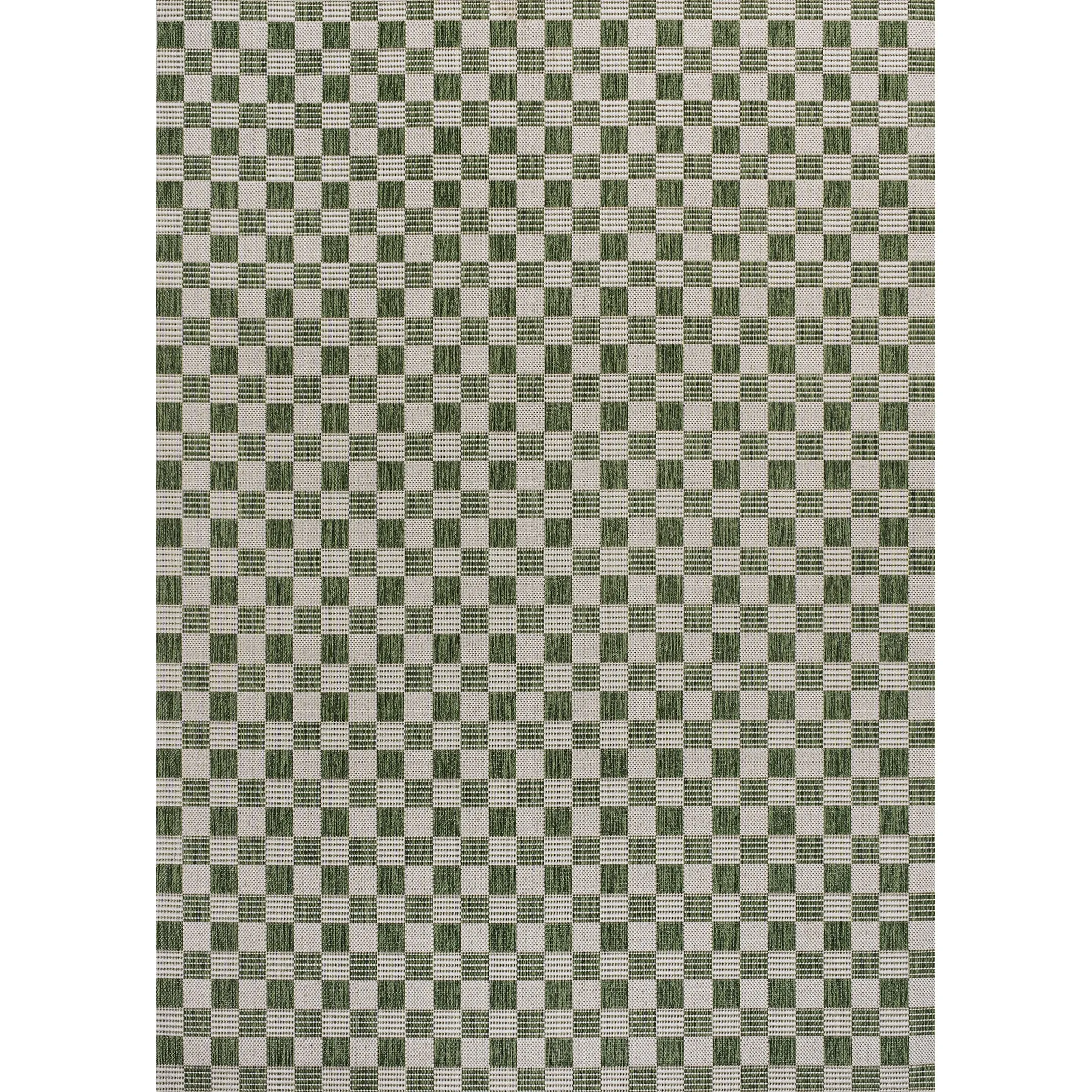 JONATHAN Y Maribel Traditional Cottage Checkerboard Green/Cream Indoor/Outdoor Area Rug