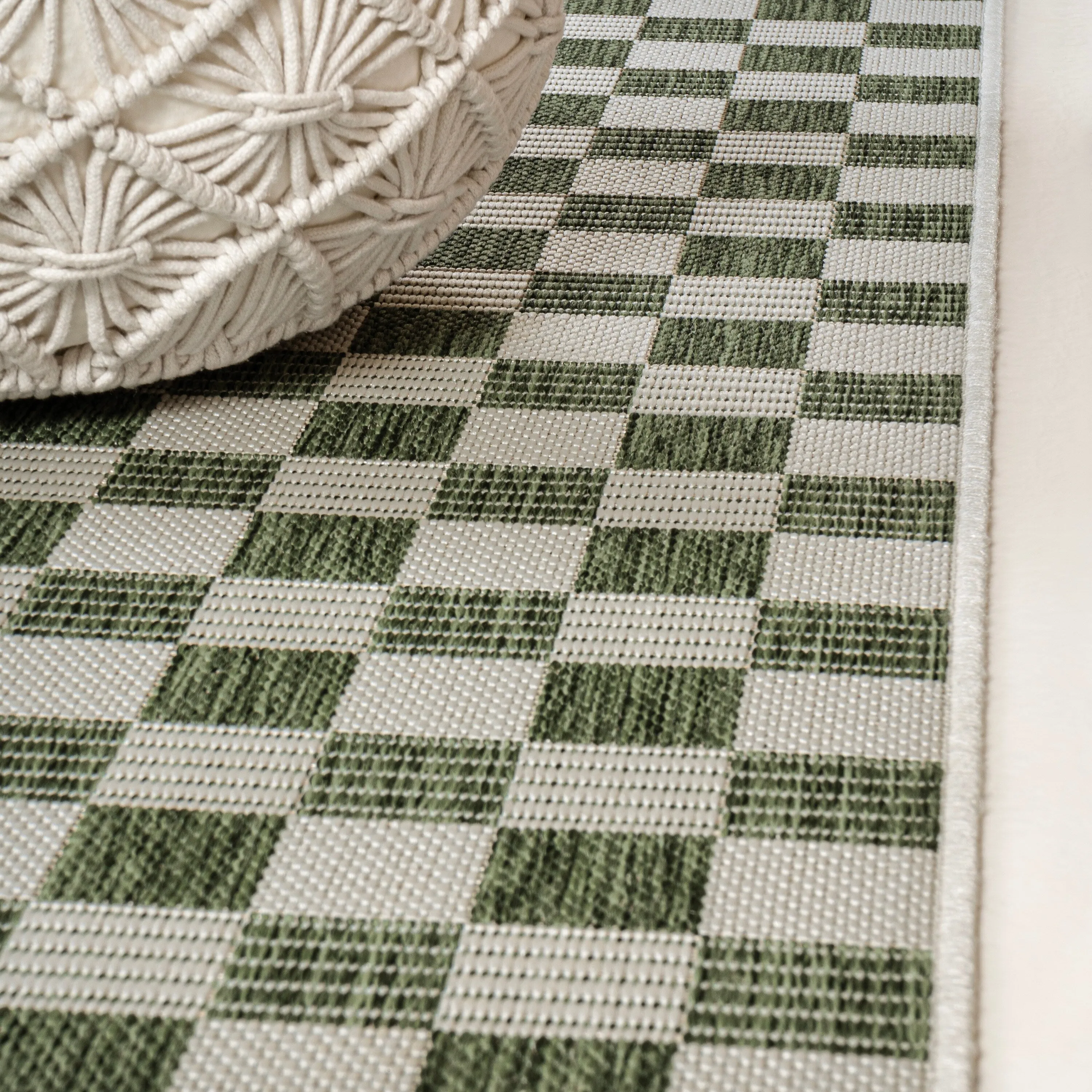 JONATHAN Y Maribel Traditional Cottage Checkerboard Green/Cream Indoor/Outdoor Area Rug