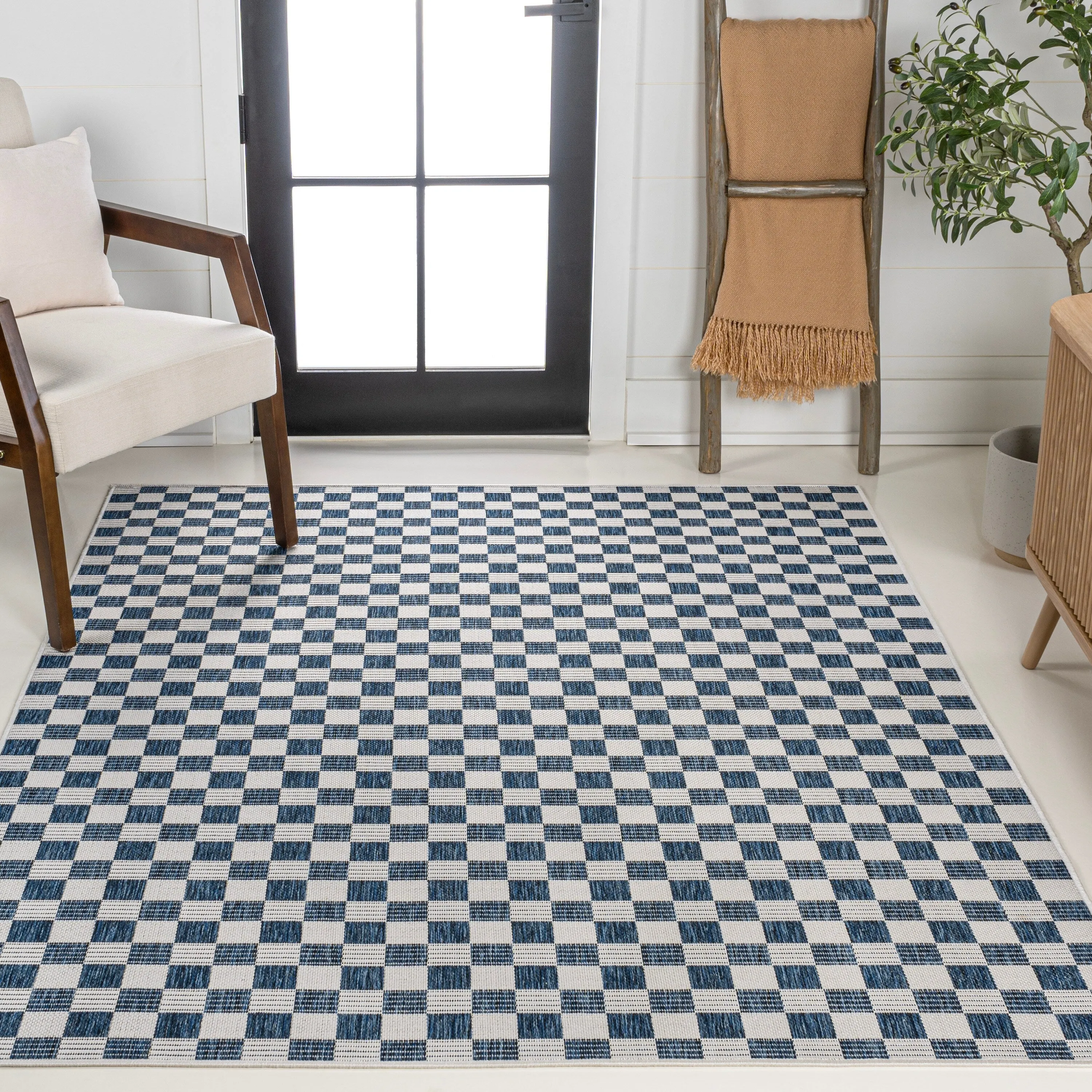 JONATHAN Y Maribel Traditional Cottage Checkerboard Green/Cream Indoor/Outdoor Area Rug