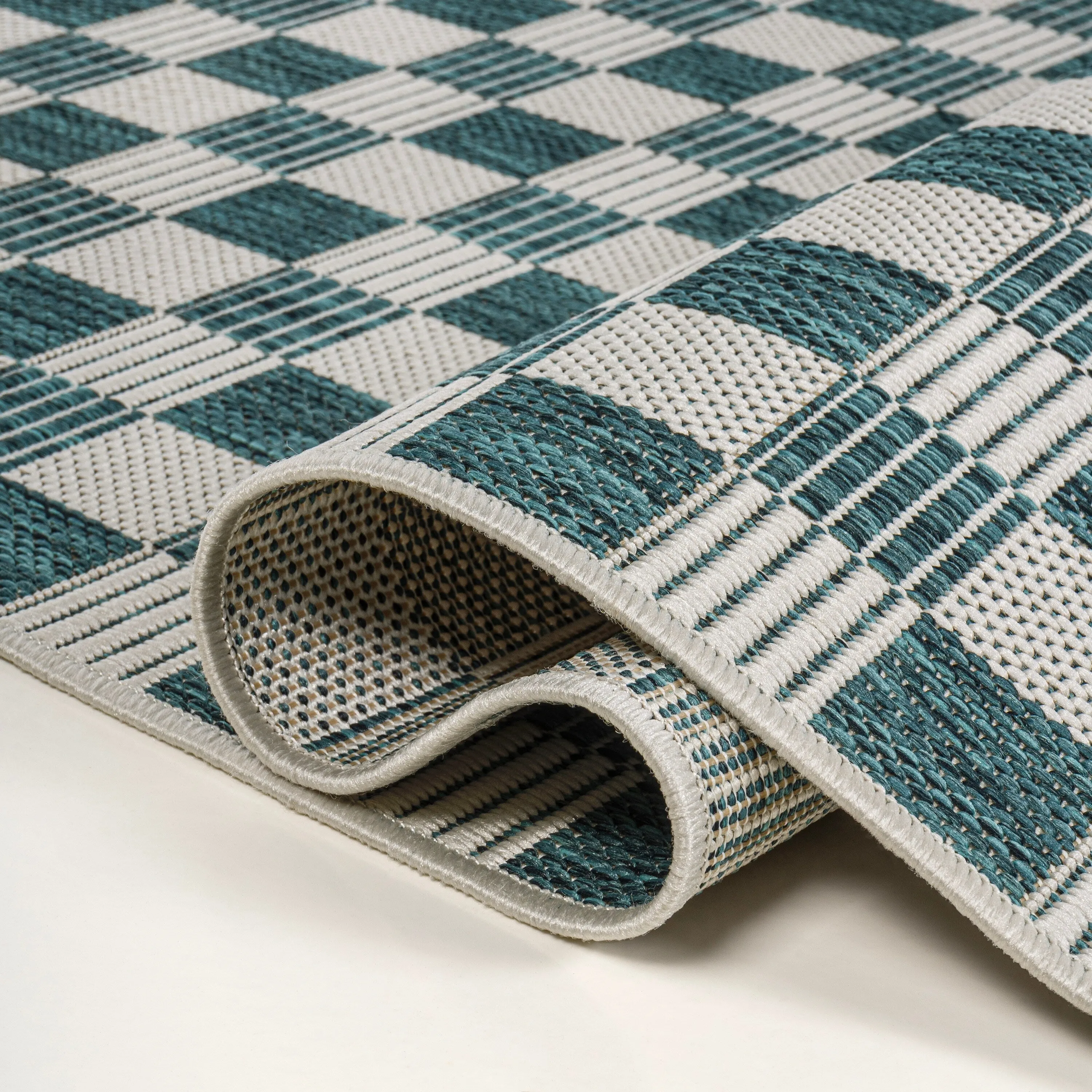 JONATHAN Y Maribel Traditional Cottage Checkerboard Green/Cream Indoor/Outdoor Area Rug