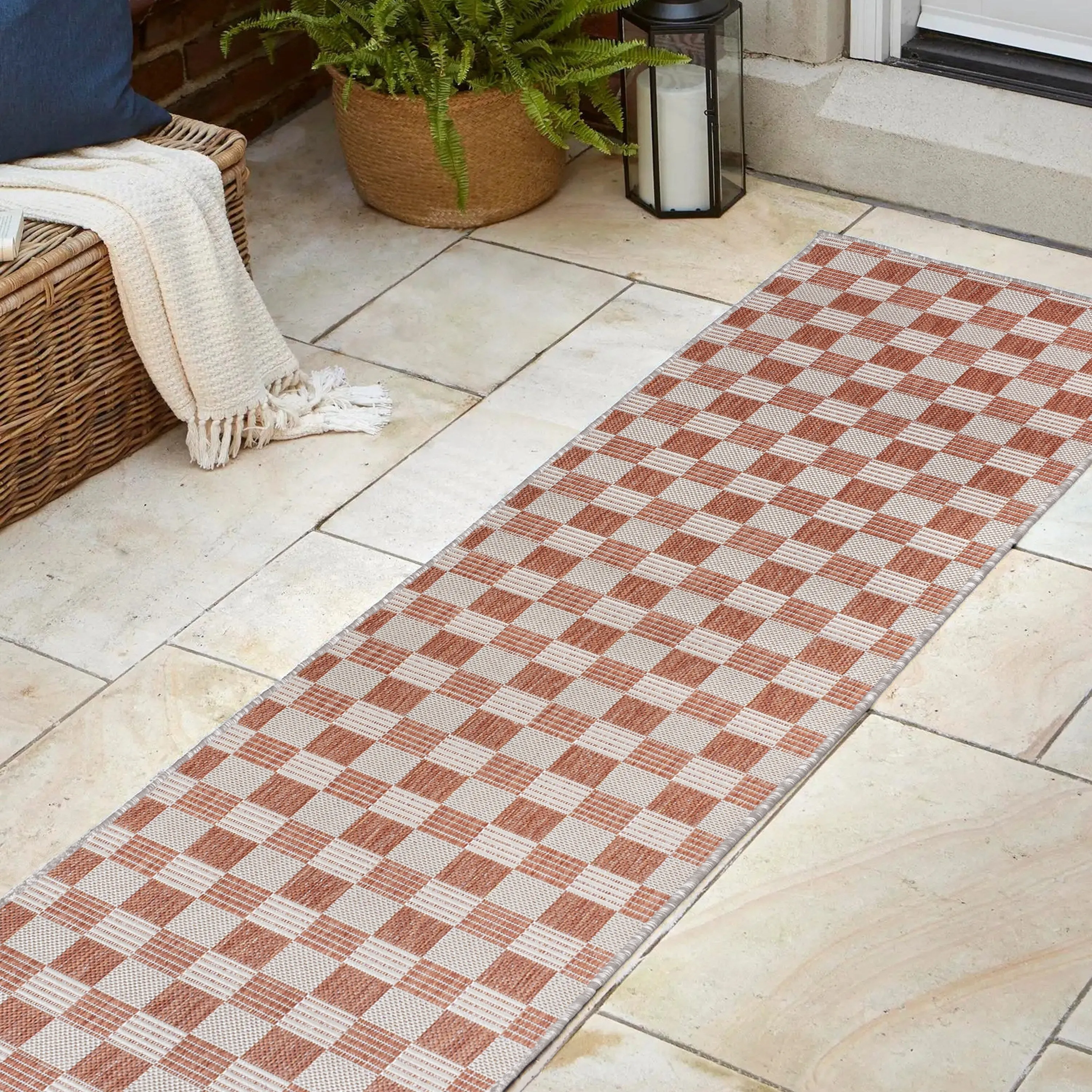 JONATHAN Y Maribel Traditional Cottage Checkerboard Green/Cream Indoor/Outdoor Area Rug