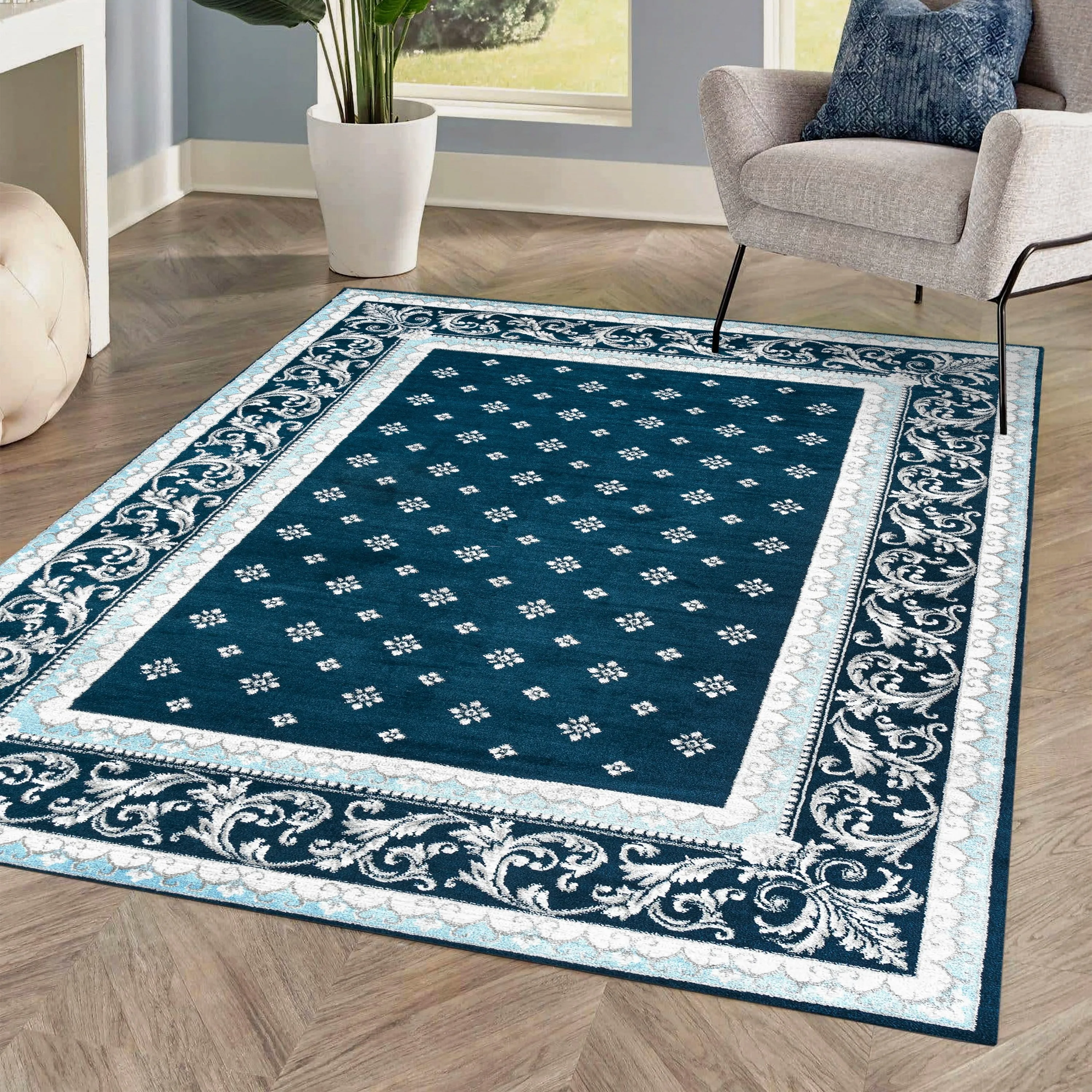 JONATHAN Y Marrakesh French Border Area Rug