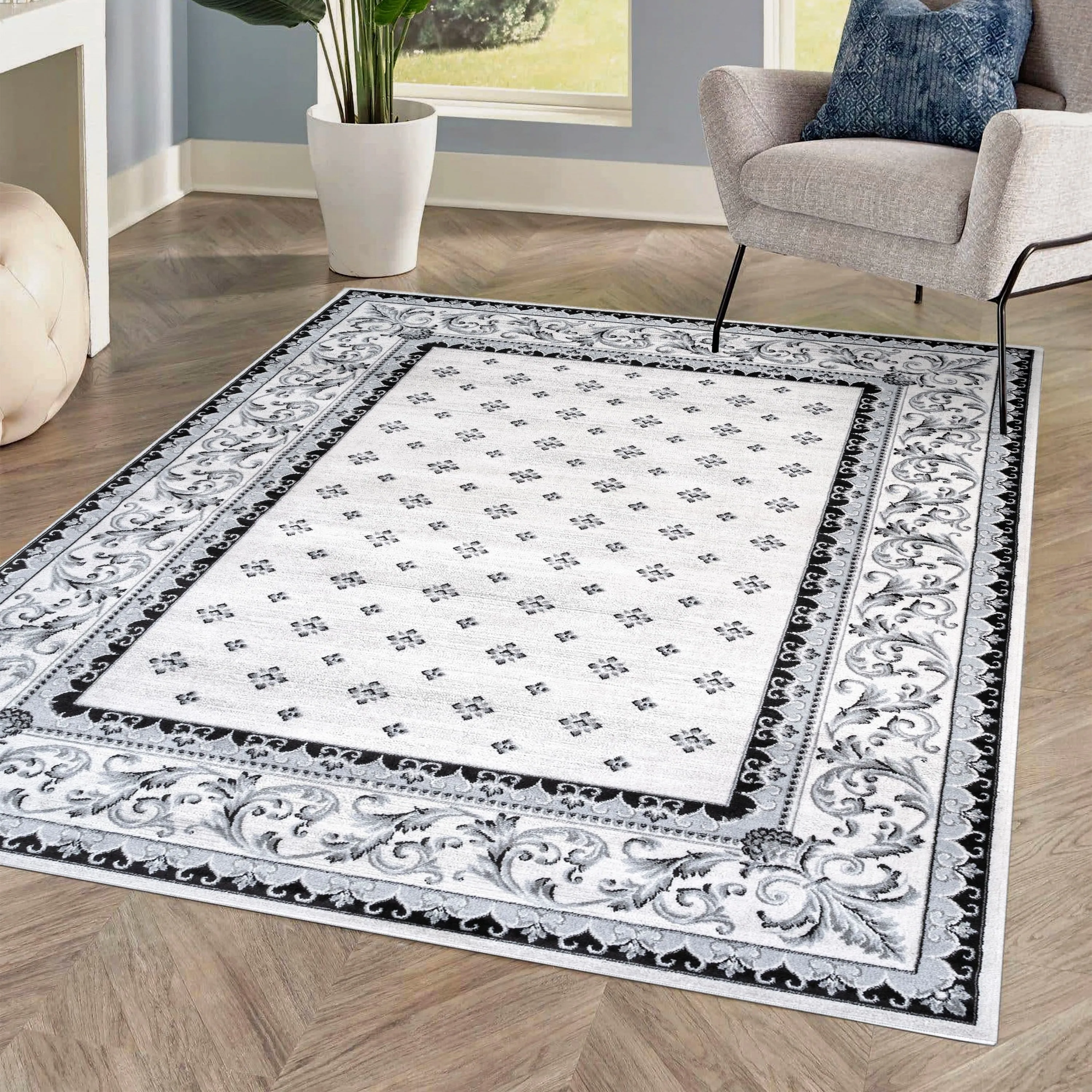 JONATHAN Y Marrakesh French Border Area Rug
