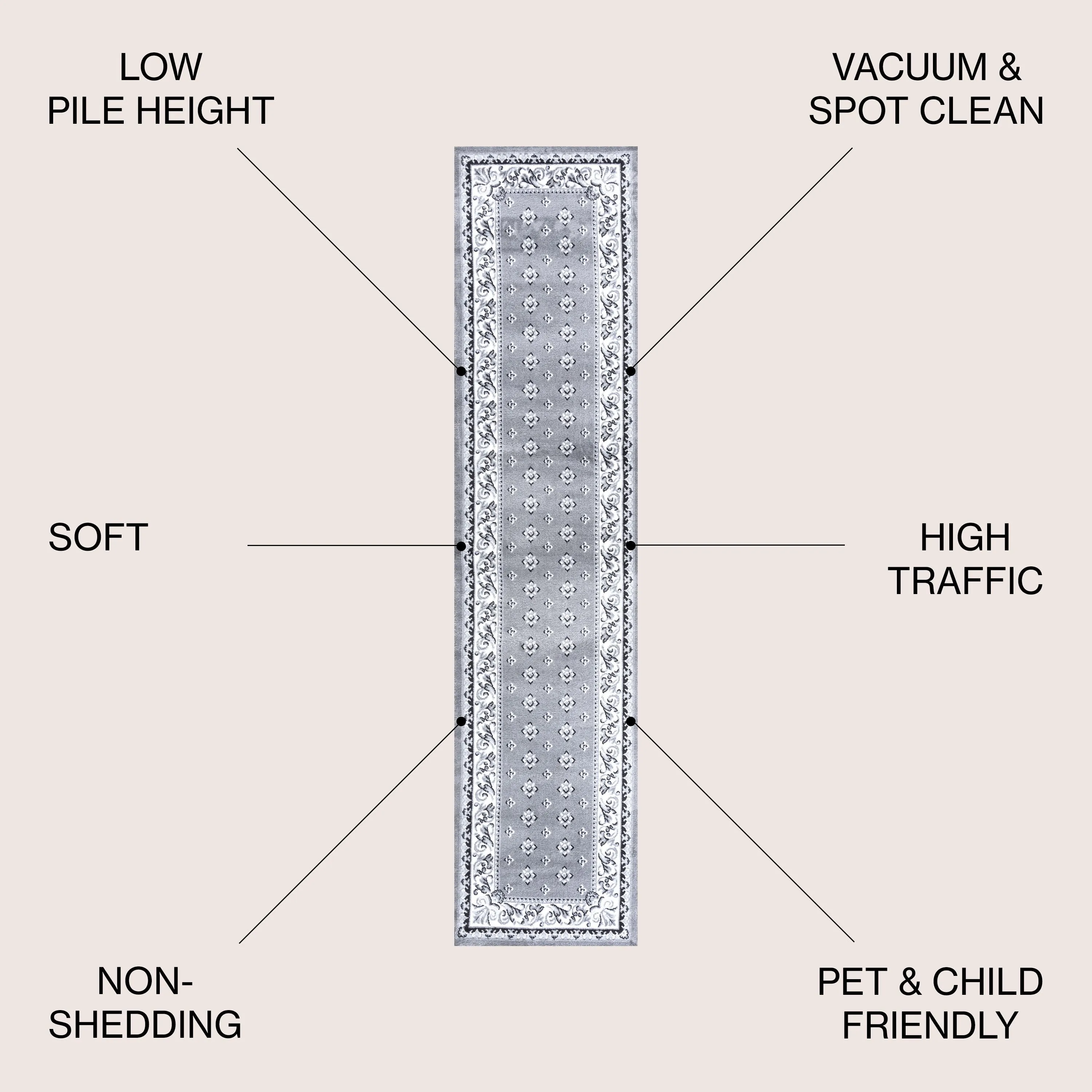 JONATHAN Y Marrakesh French Border Area Rug