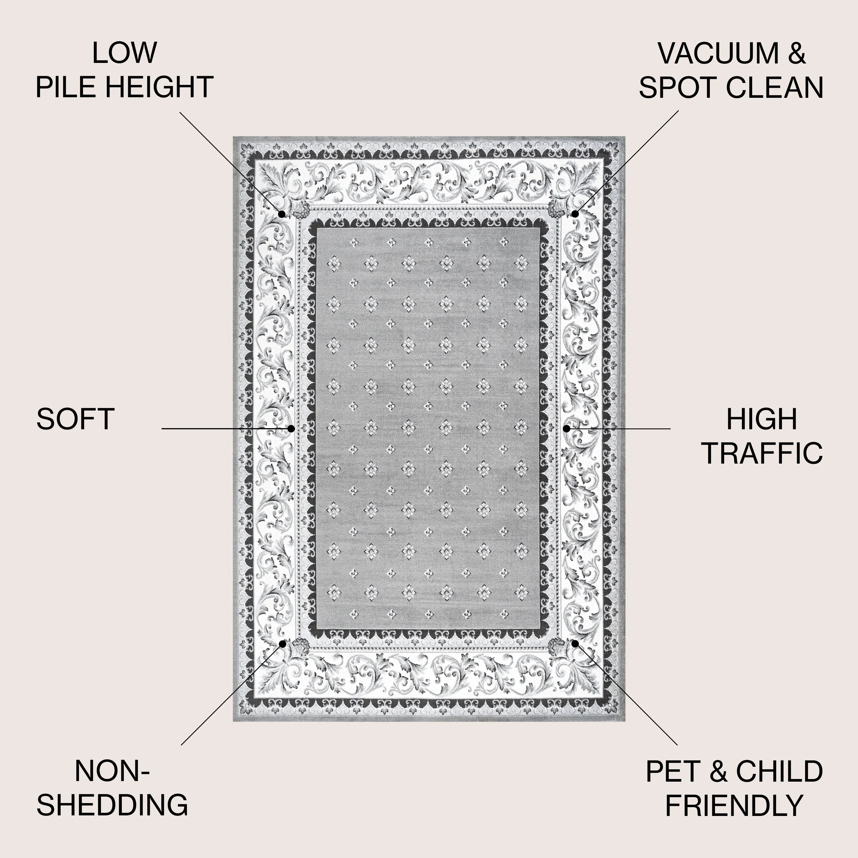 JONATHAN Y Marrakesh French Border Area Rug