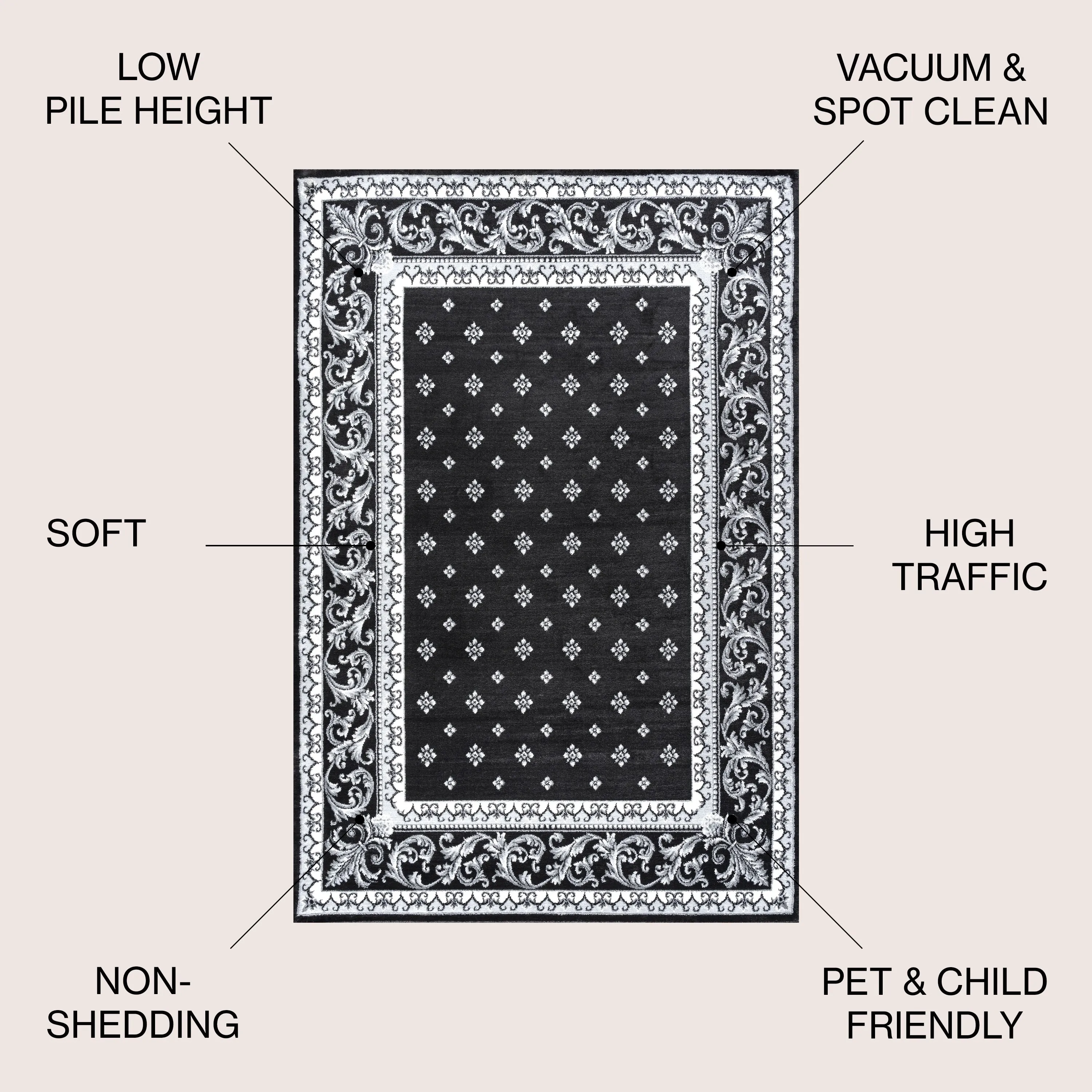 JONATHAN Y Marrakesh French Border Area Rug