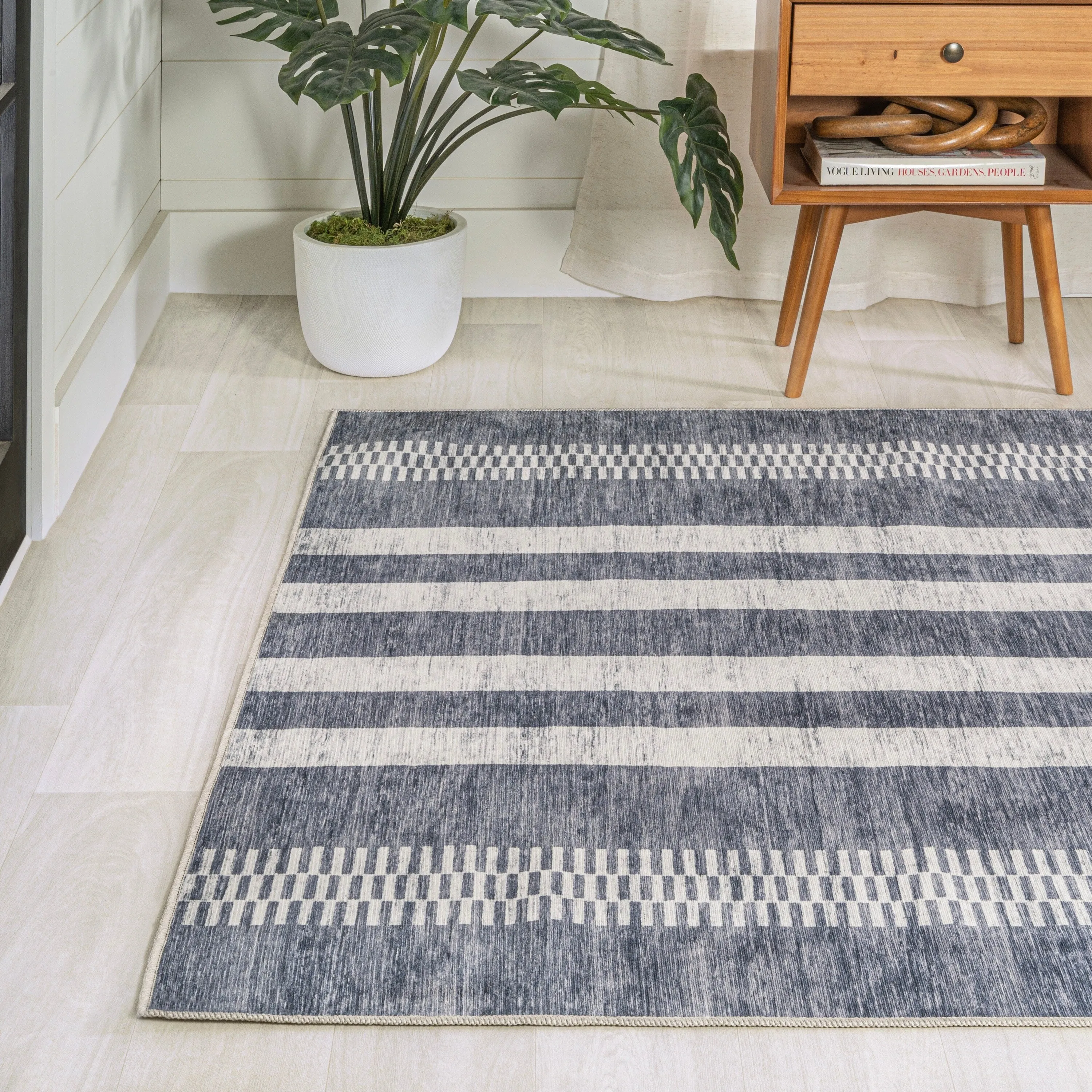 JONATHAN Y Timantii Bohemian Medallion Textured Weave Machine Washable Area Rug