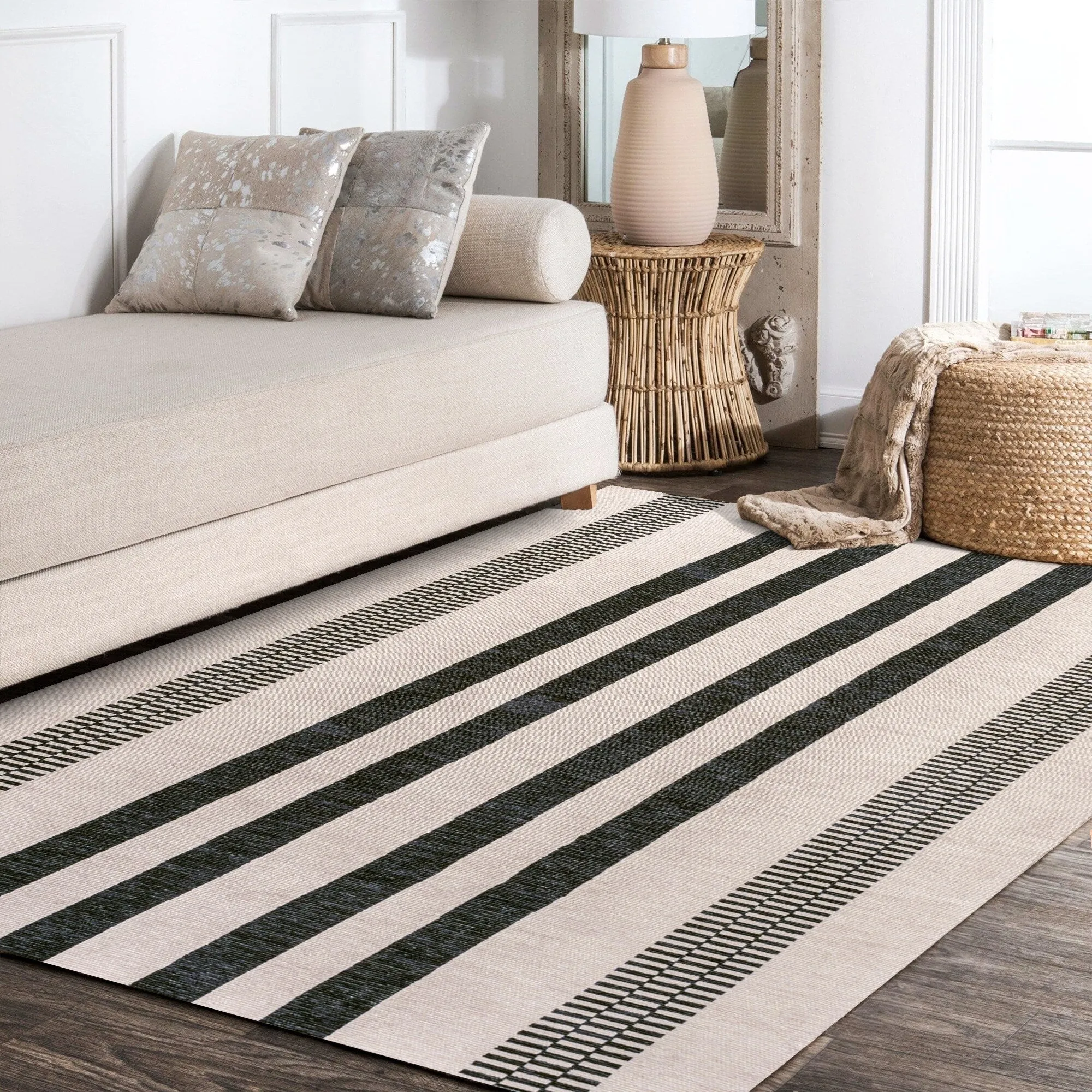 JONATHAN Y Timantii Bohemian Medallion Textured Weave Machine Washable Area Rug