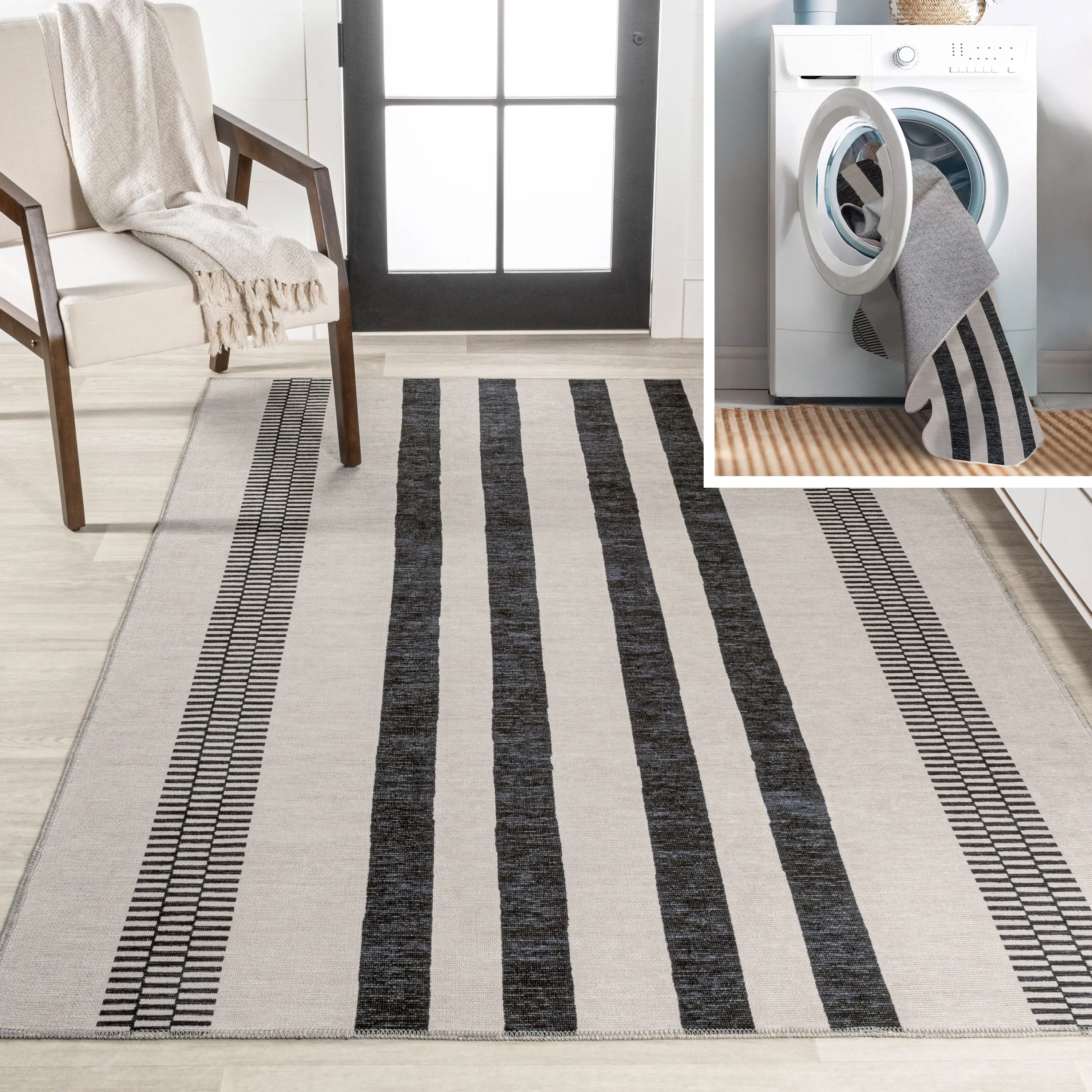 JONATHAN Y Timantii Bohemian Medallion Textured Weave Machine Washable Area Rug