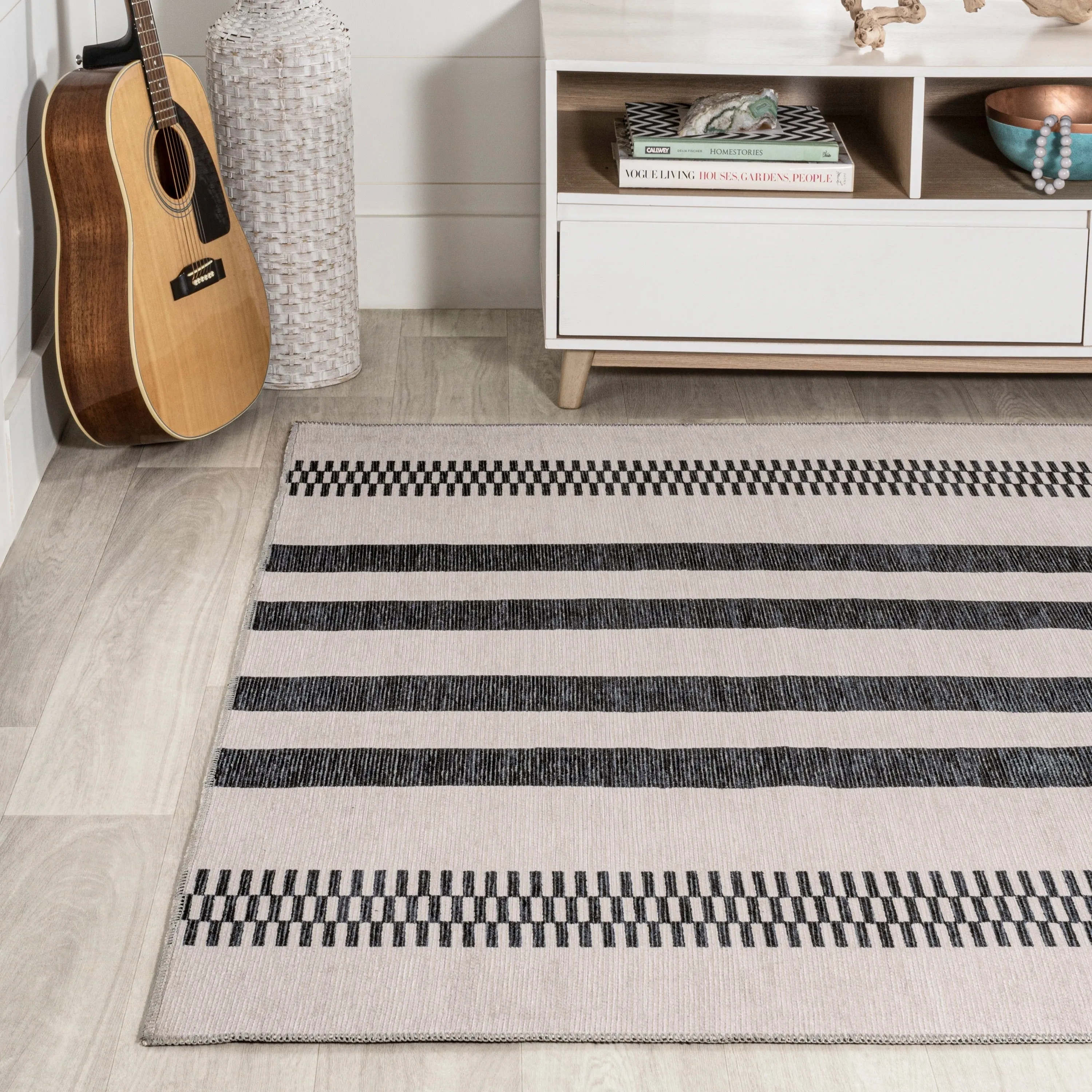JONATHAN Y Timantii Bohemian Medallion Textured Weave Machine Washable Area Rug