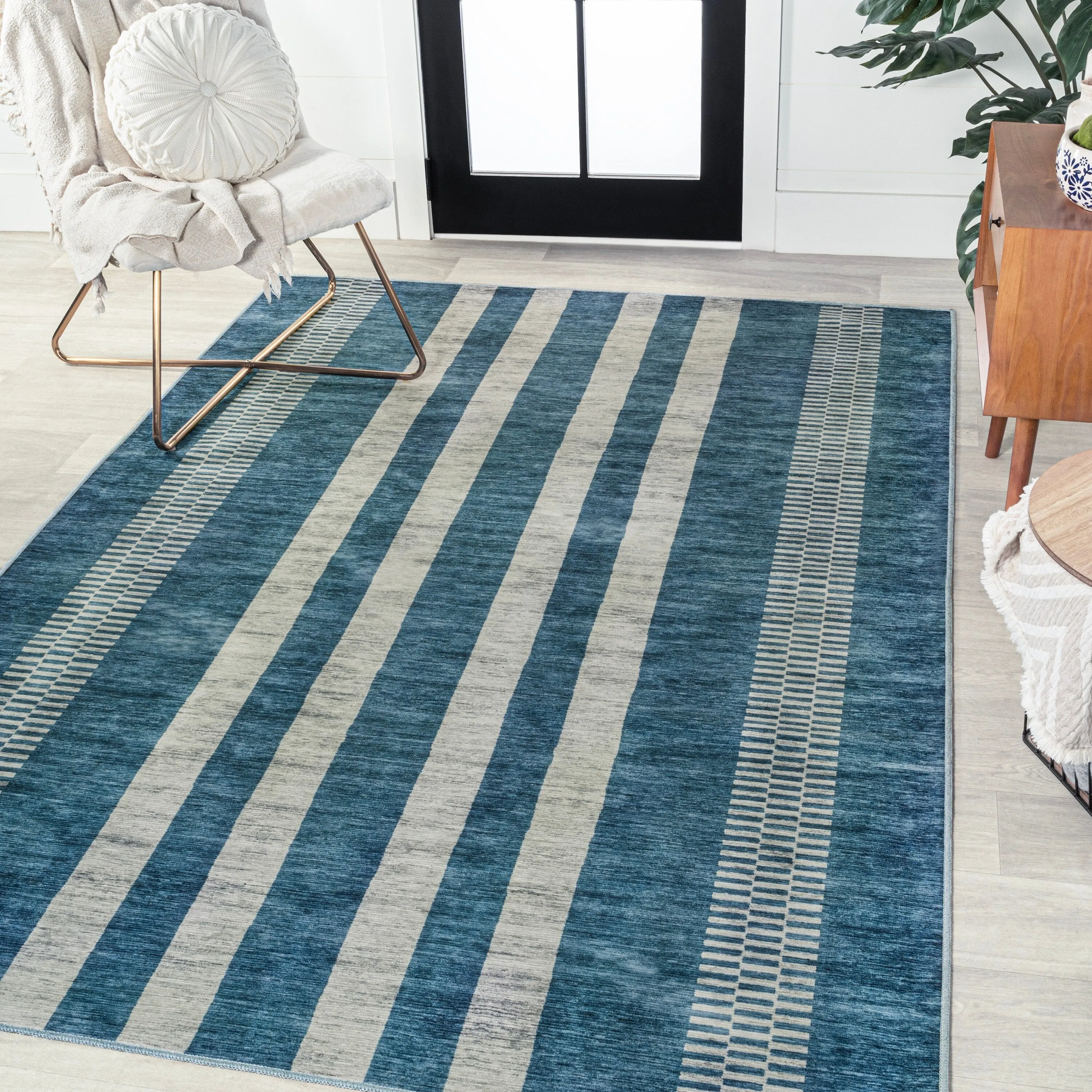 JONATHAN Y Timantii Bohemian Medallion Textured Weave Machine Washable Area Rug