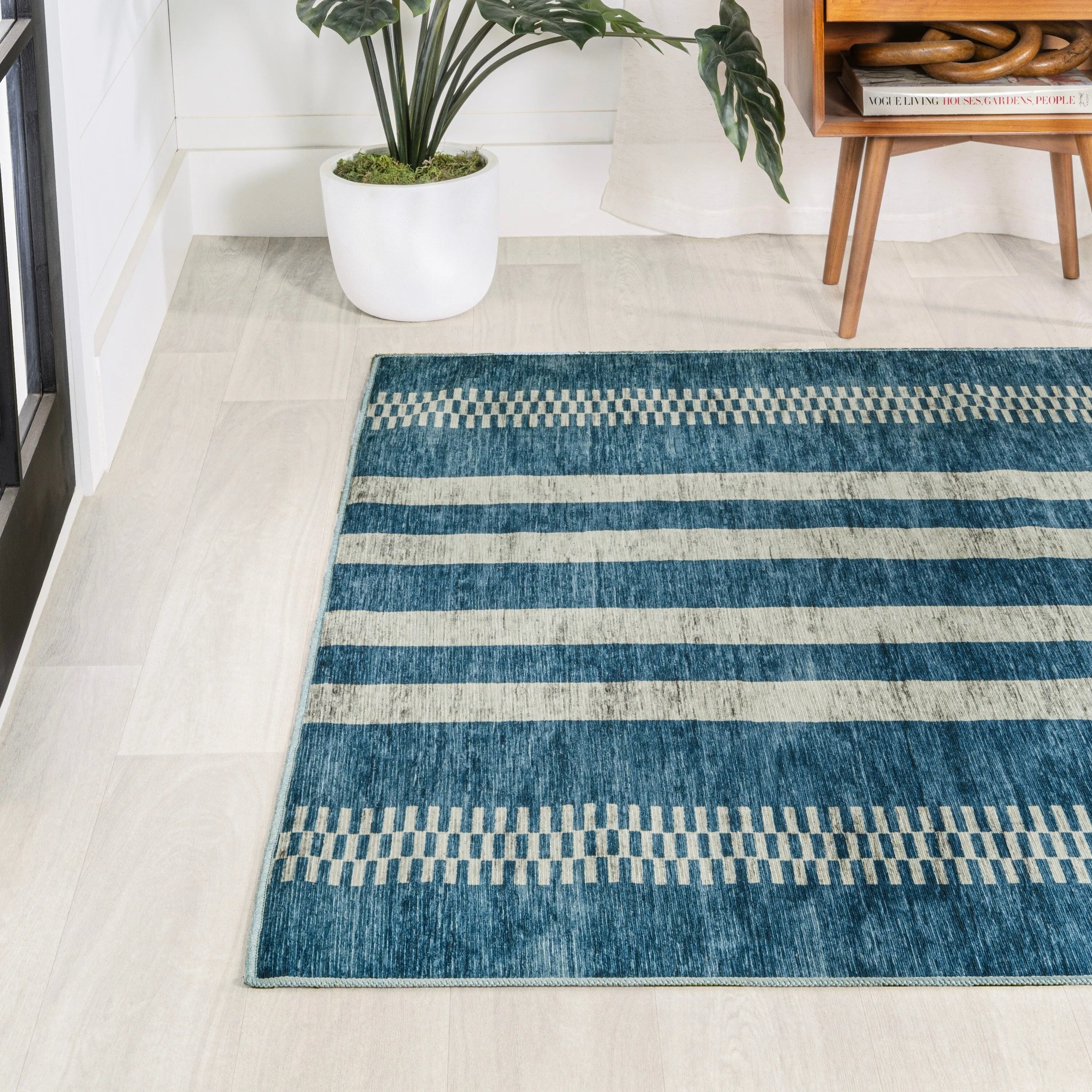 JONATHAN Y Timantii Bohemian Medallion Textured Weave Machine Washable Area Rug
