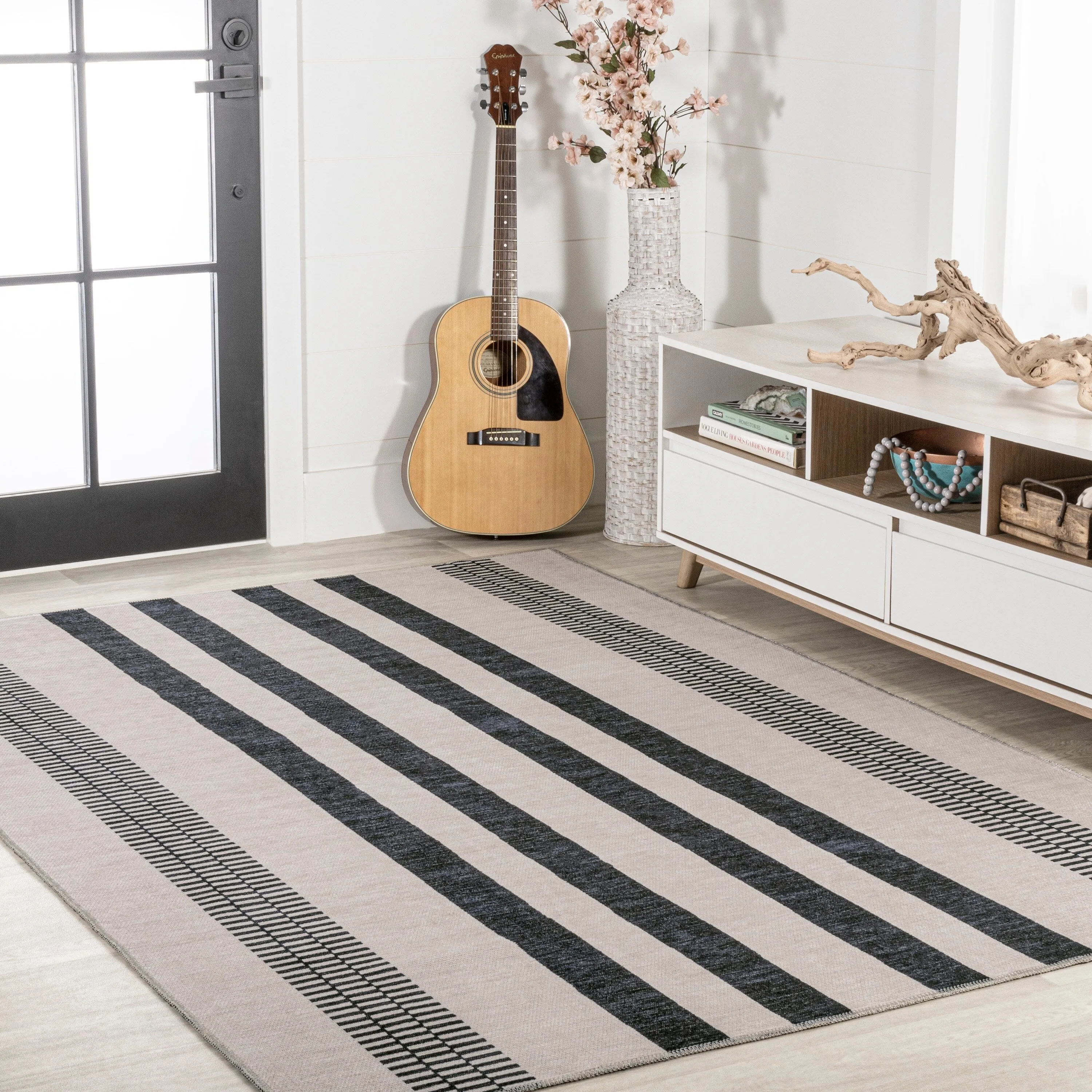 JONATHAN Y Timantii Bohemian Medallion Textured Weave Machine Washable Area Rug