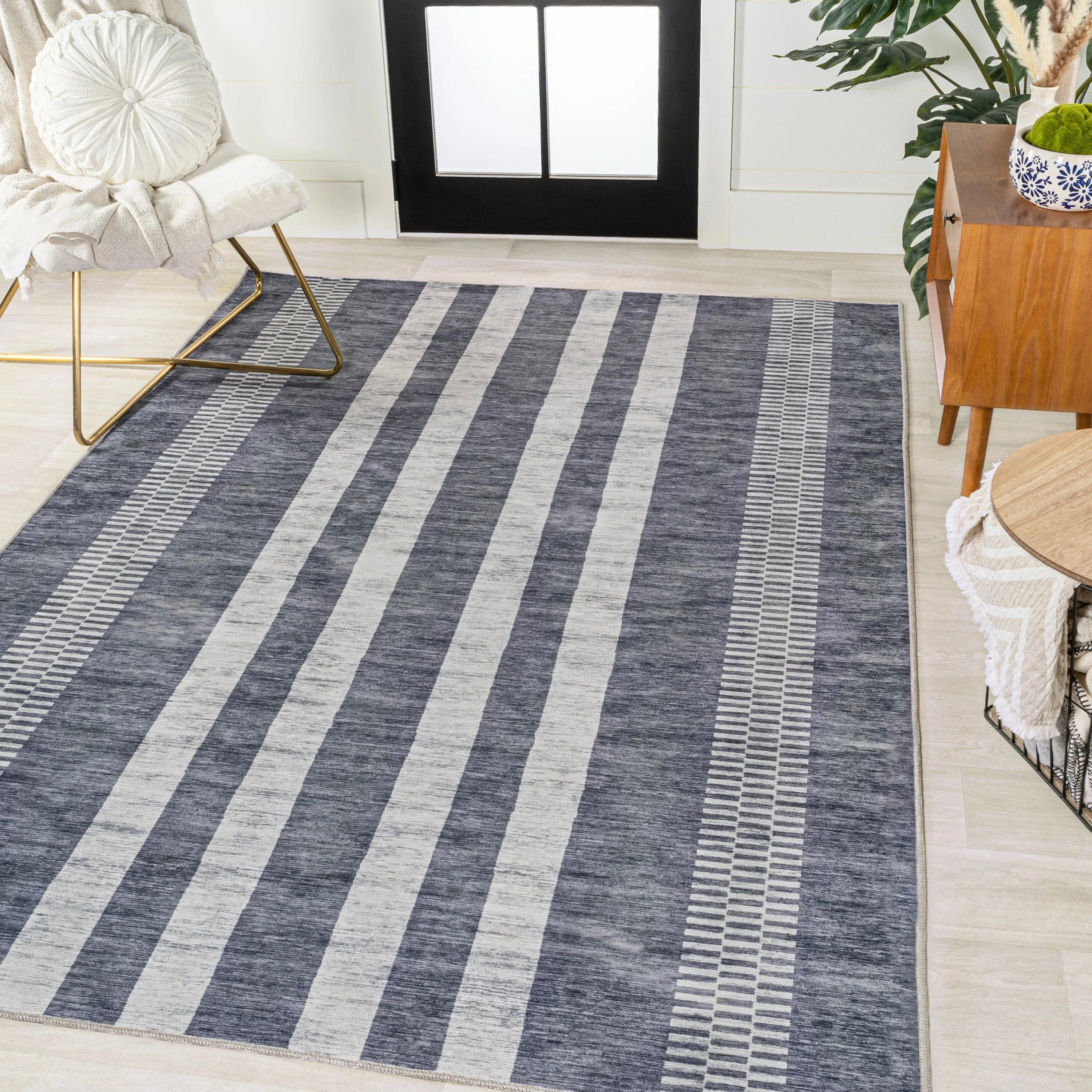 JONATHAN Y Timantii Bohemian Medallion Textured Weave Machine Washable Area Rug