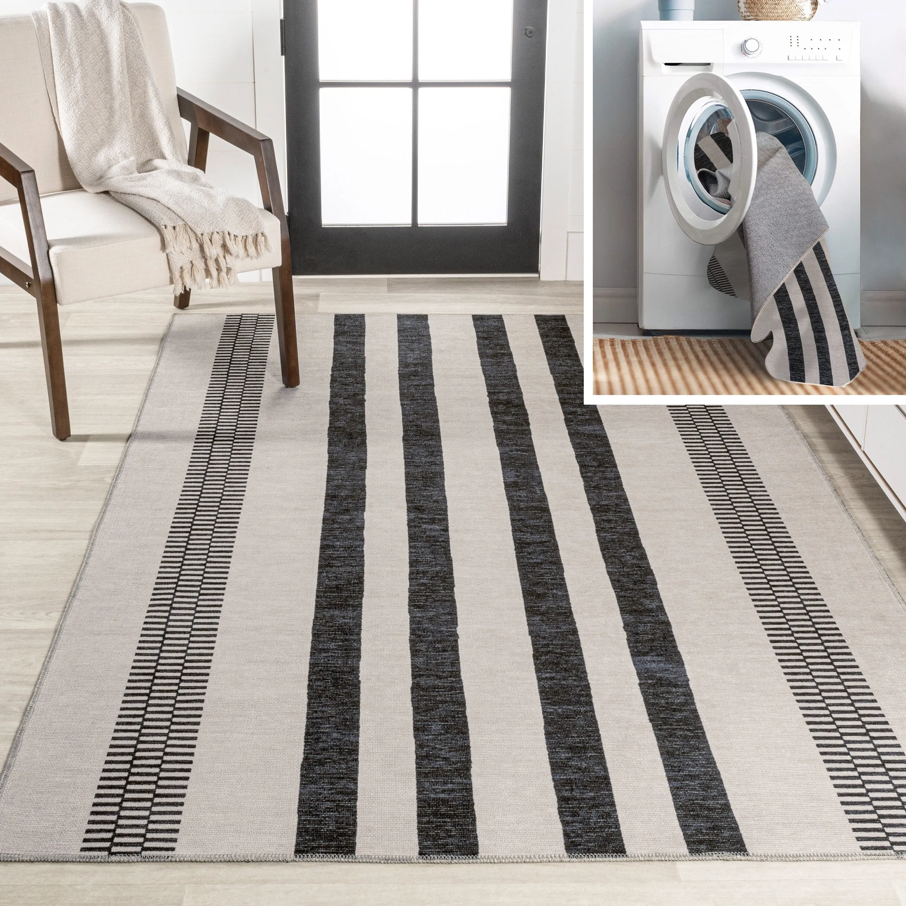 JONATHAN Y Timantii Bohemian Medallion Textured Weave Machine Washable Area Rug