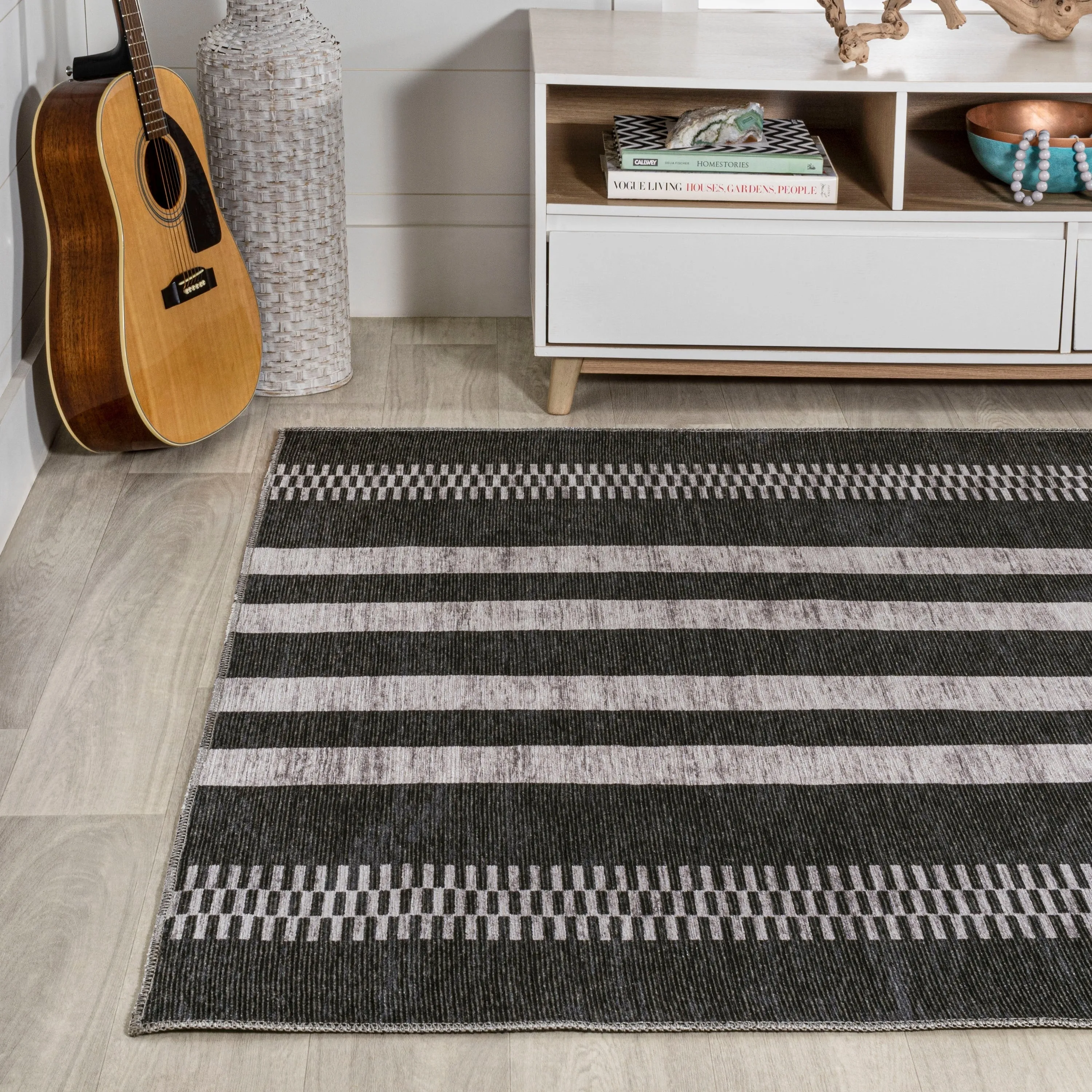 JONATHAN Y Timantii Bohemian Medallion Textured Weave Machine Washable Area Rug