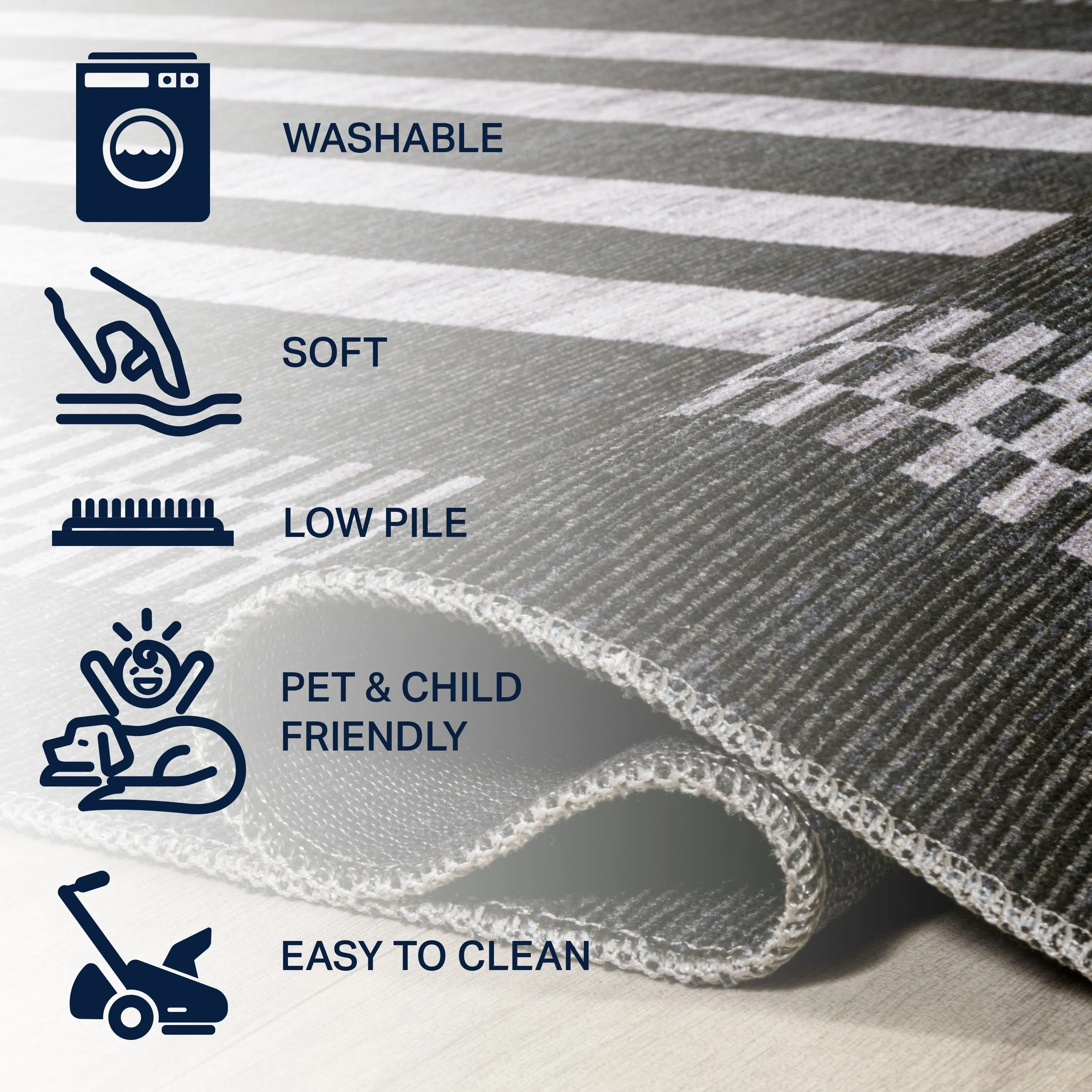 JONATHAN Y Timantii Bohemian Medallion Textured Weave Machine Washable Area Rug