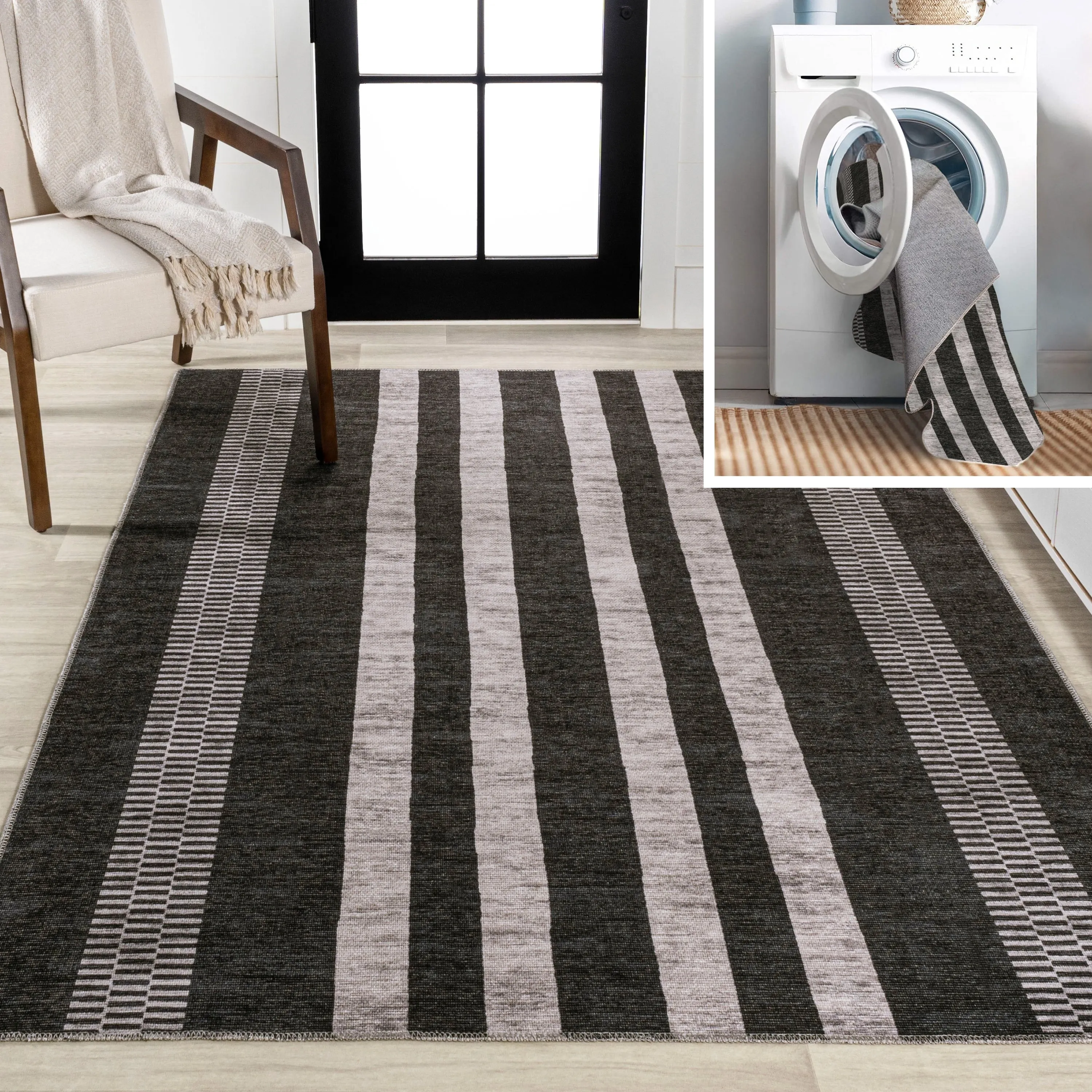 JONATHAN Y Timantii Bohemian Medallion Textured Weave Machine Washable Area Rug
