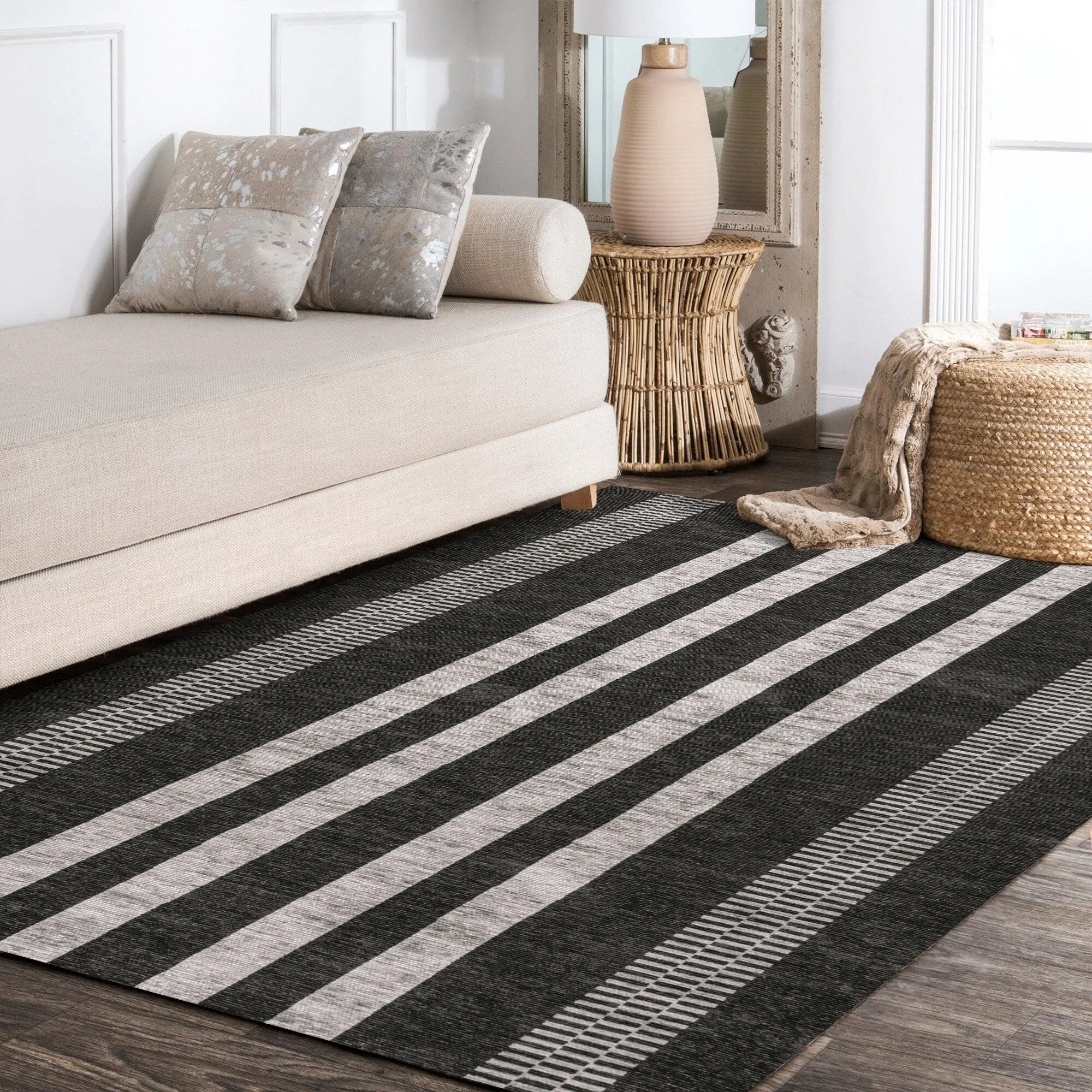 JONATHAN Y Timantii Bohemian Medallion Textured Weave Machine Washable Area Rug