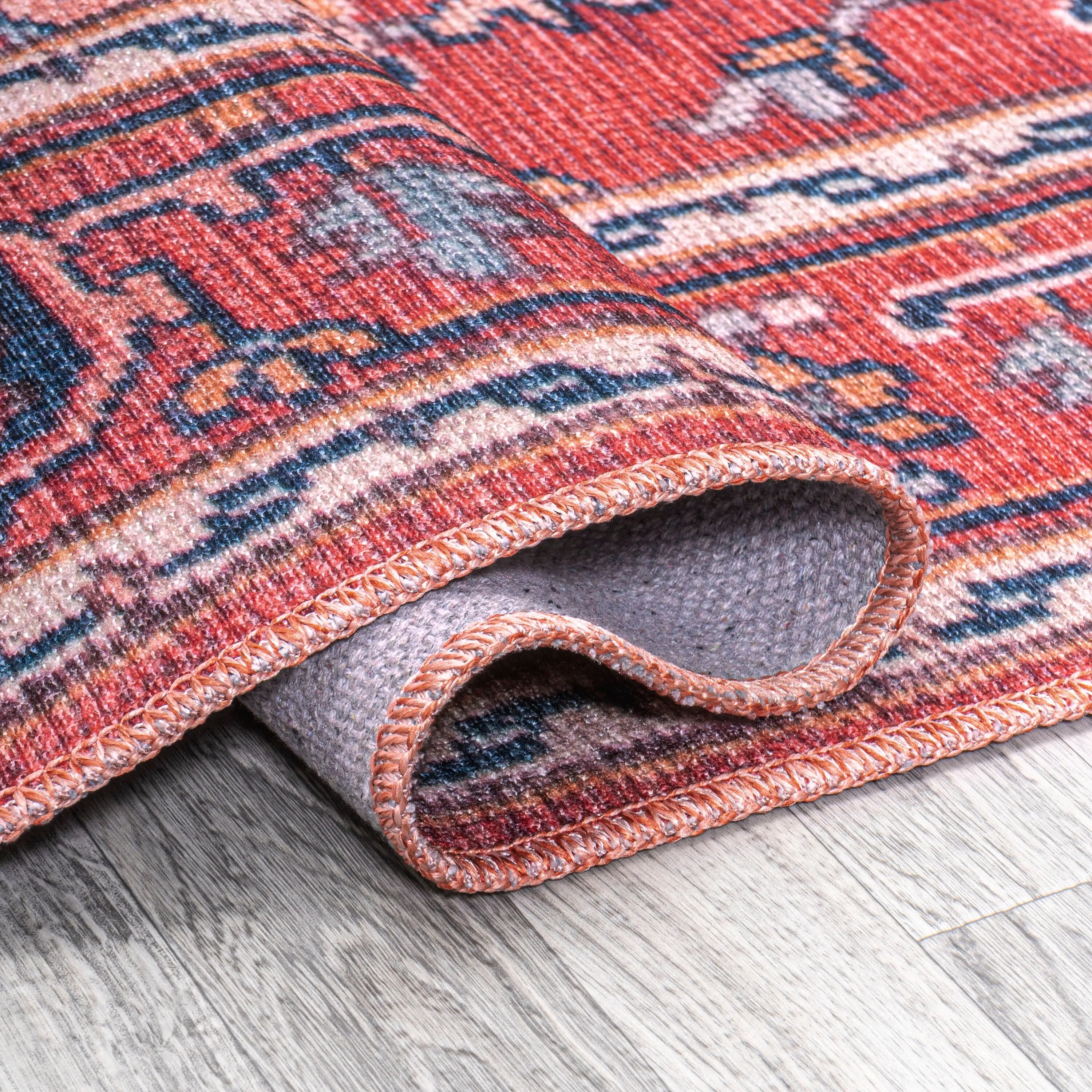 JONATHAN Y Victoria Ornate Large Medallion Machine Washable Area Rug
