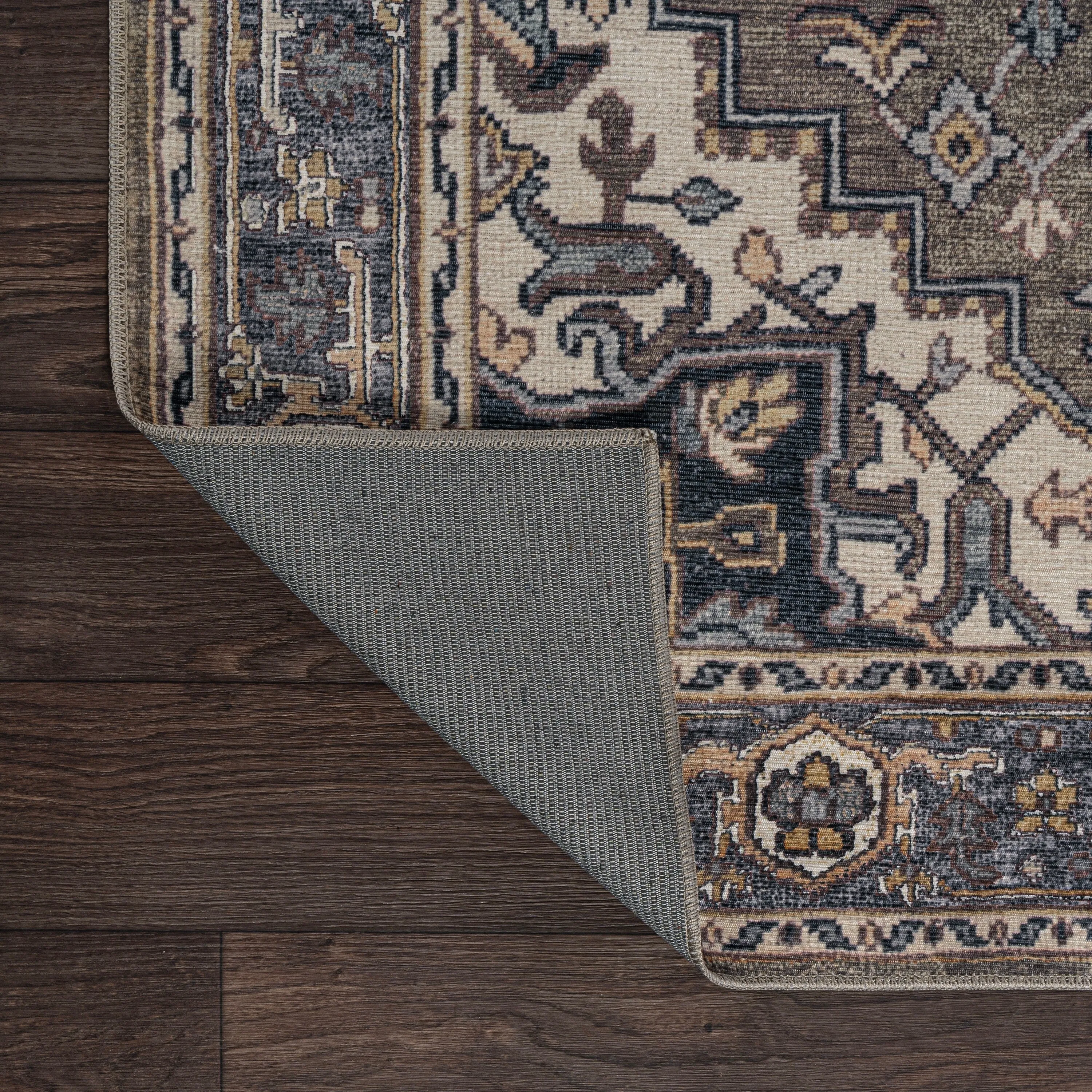 JONATHAN Y Victoria Ornate Large Medallion Machine Washable Area Rug