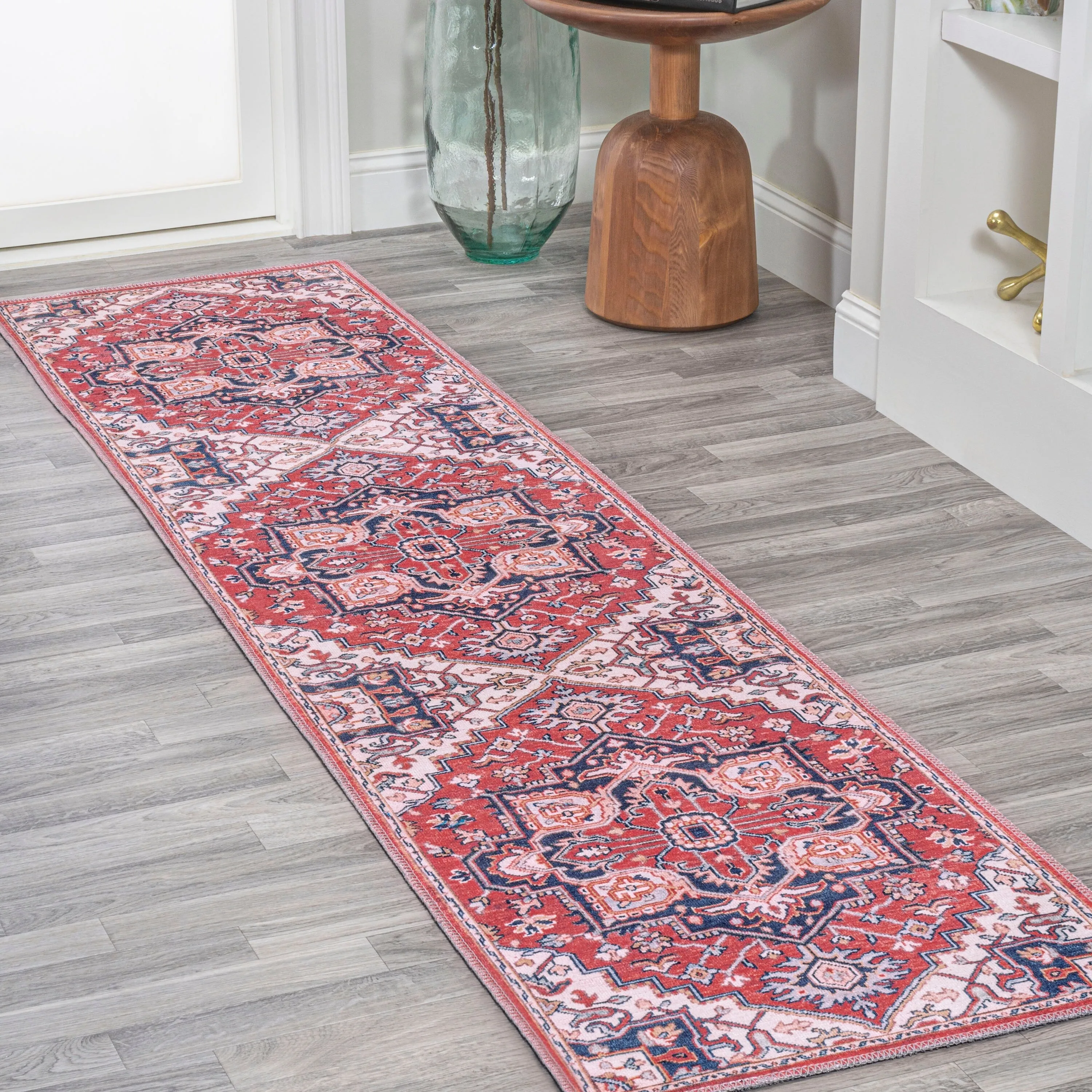 JONATHAN Y Victoria Ornate Large Medallion Machine Washable Area Rug