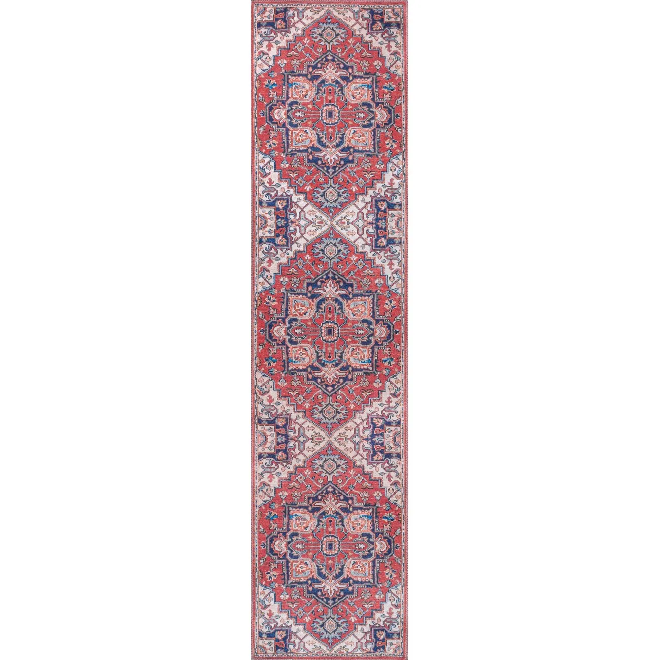 JONATHAN Y Victoria Ornate Large Medallion Machine Washable Area Rug