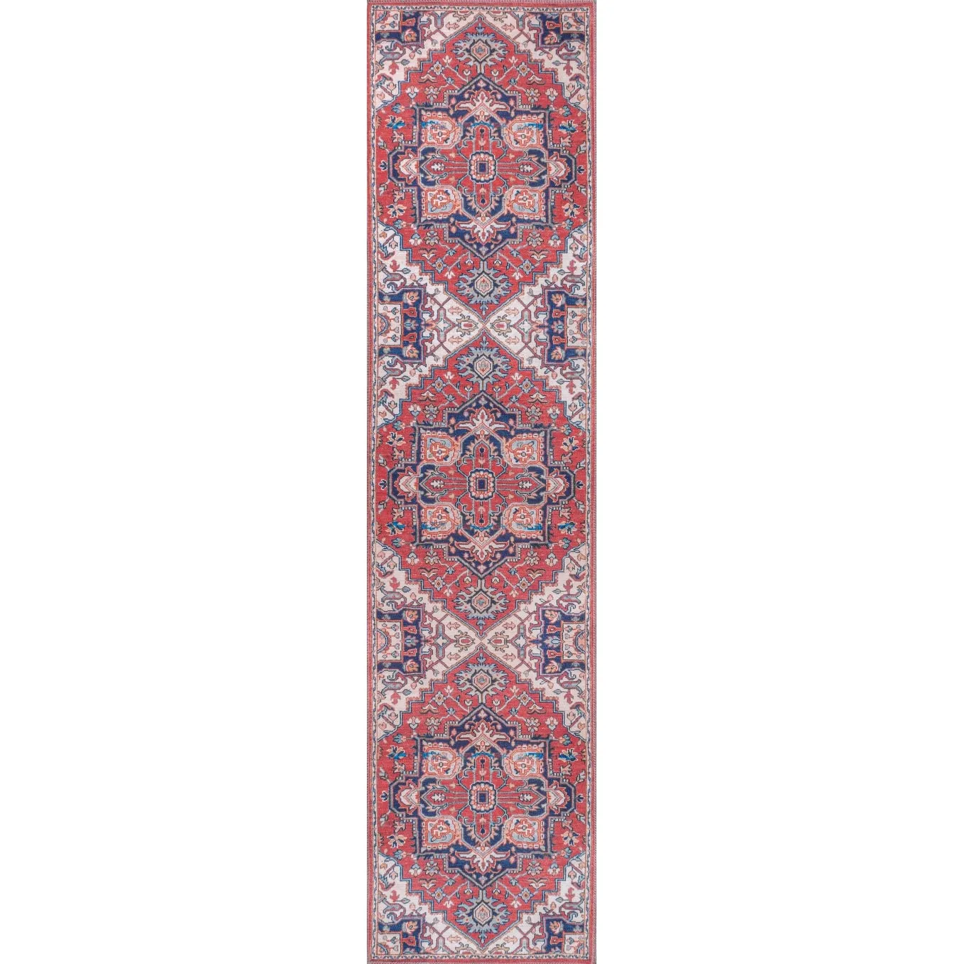 JONATHAN Y Victoria Ornate Large Medallion Machine Washable Area Rug