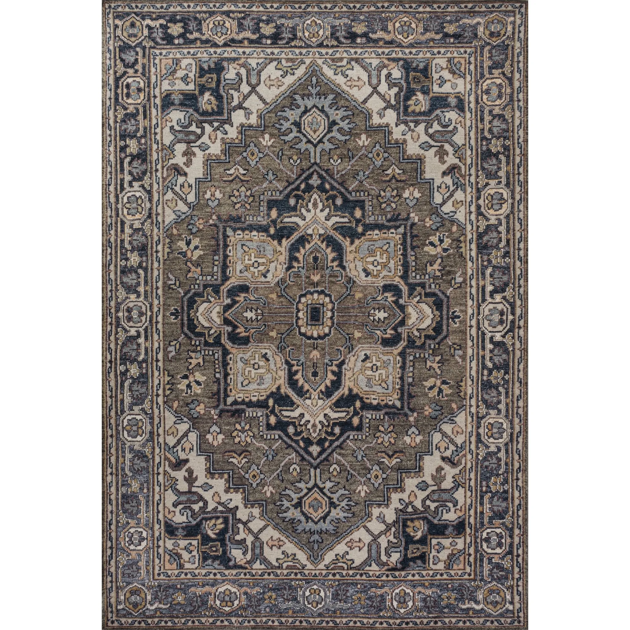 JONATHAN Y Victoria Ornate Large Medallion Machine Washable Area Rug