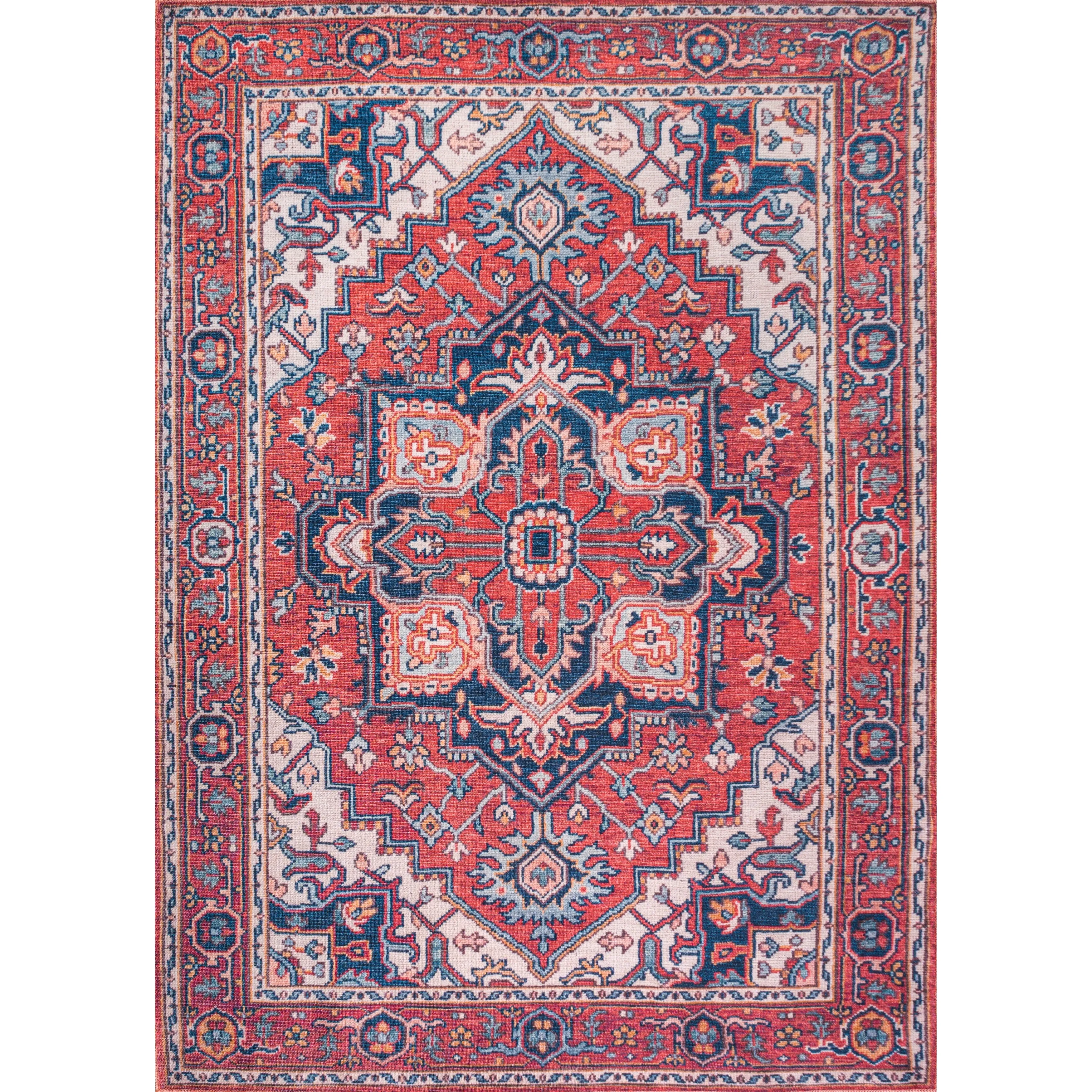 JONATHAN Y Victoria Ornate Large Medallion Machine Washable Area Rug