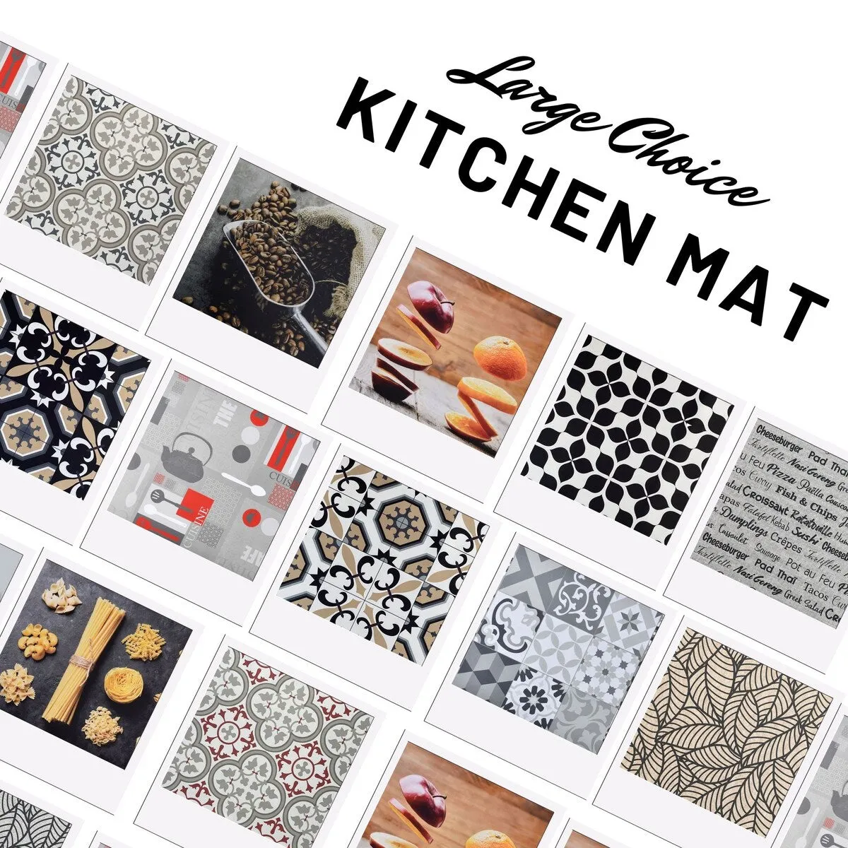 Jungle Printed Kitchen Mat Gray Leaves Design