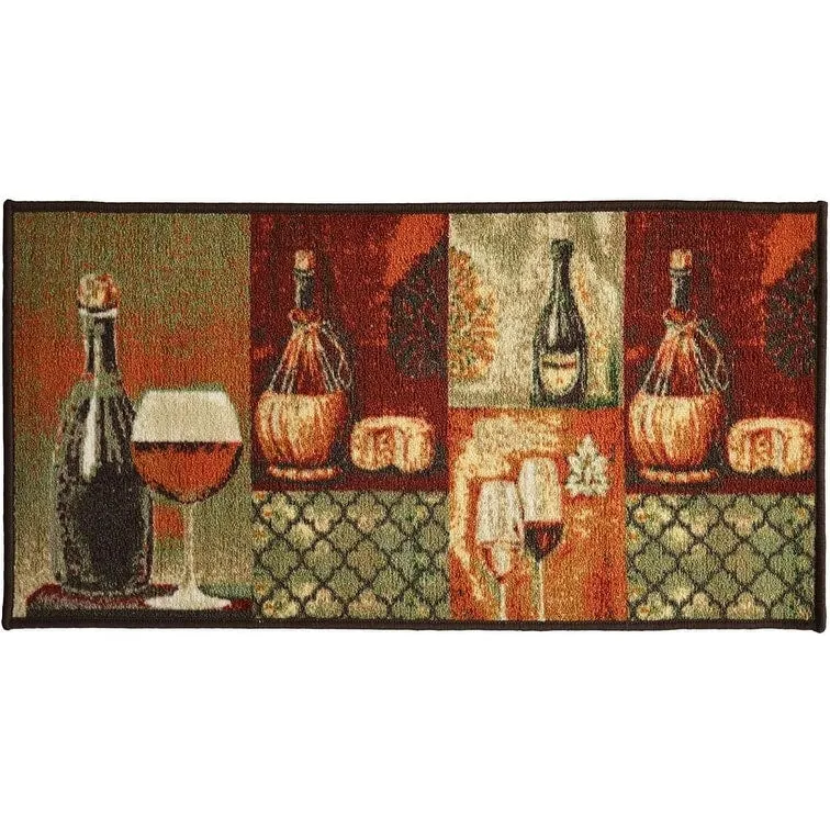 Kashi Home Kitchen Rug. Printed Durable Non Slip Floor Mat. Pretty Farmhouse Design