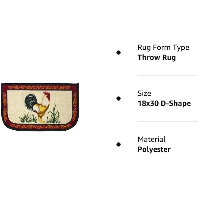 Kashi Home Kitchen Rug. Printed Durable Non Slip Floor Mat. Pretty Farmhouse Design