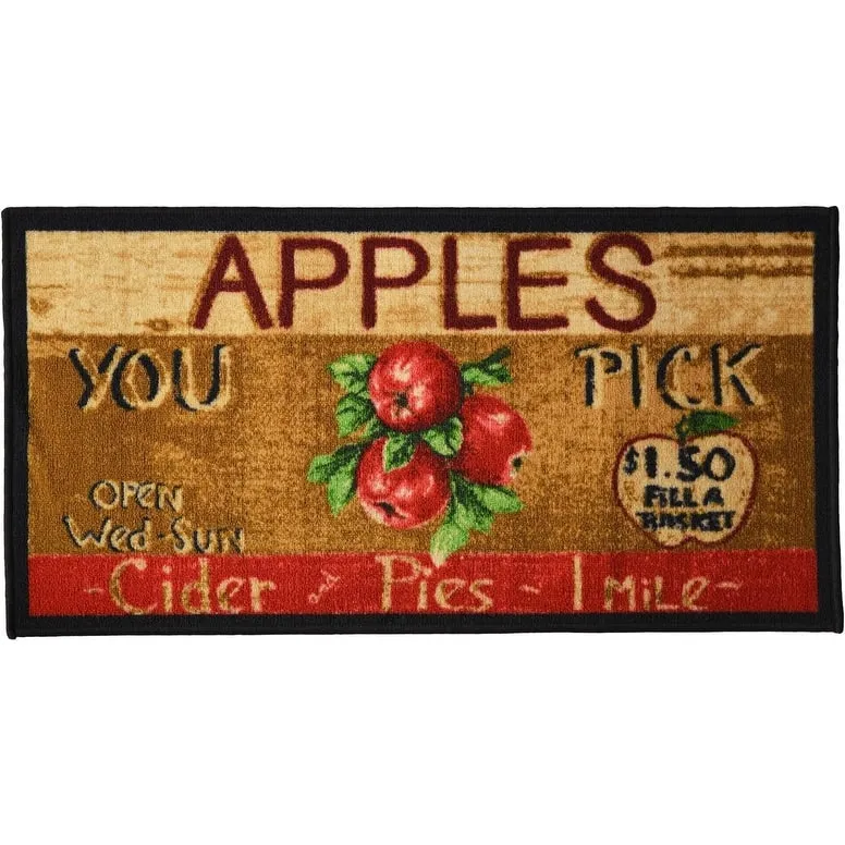 Kashi Home Kitchen Rug. Printed Durable Non Slip Floor Mat. Pretty Farmhouse Design