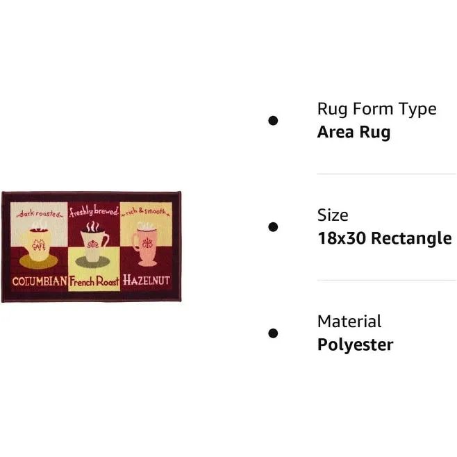 Kashi Home Kitchen Rug. Printed Durable Non Slip Floor Mat. Pretty Farmhouse Design