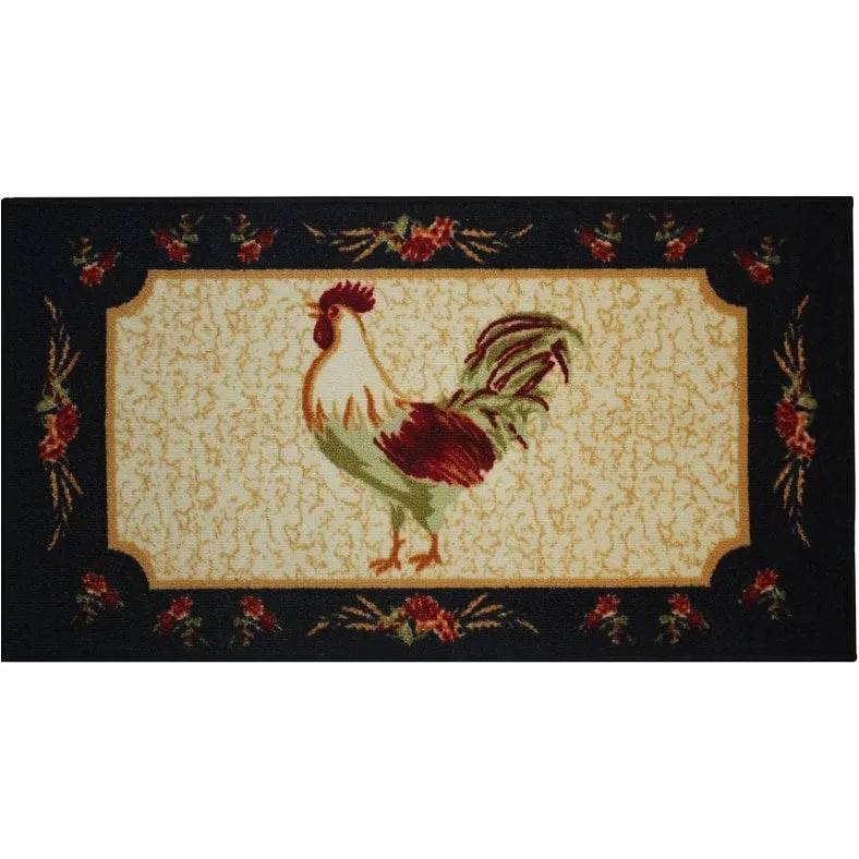 Kashi Home Kitchen Rug. Printed Durable Non Slip Floor Mat. Pretty Farmhouse Design
