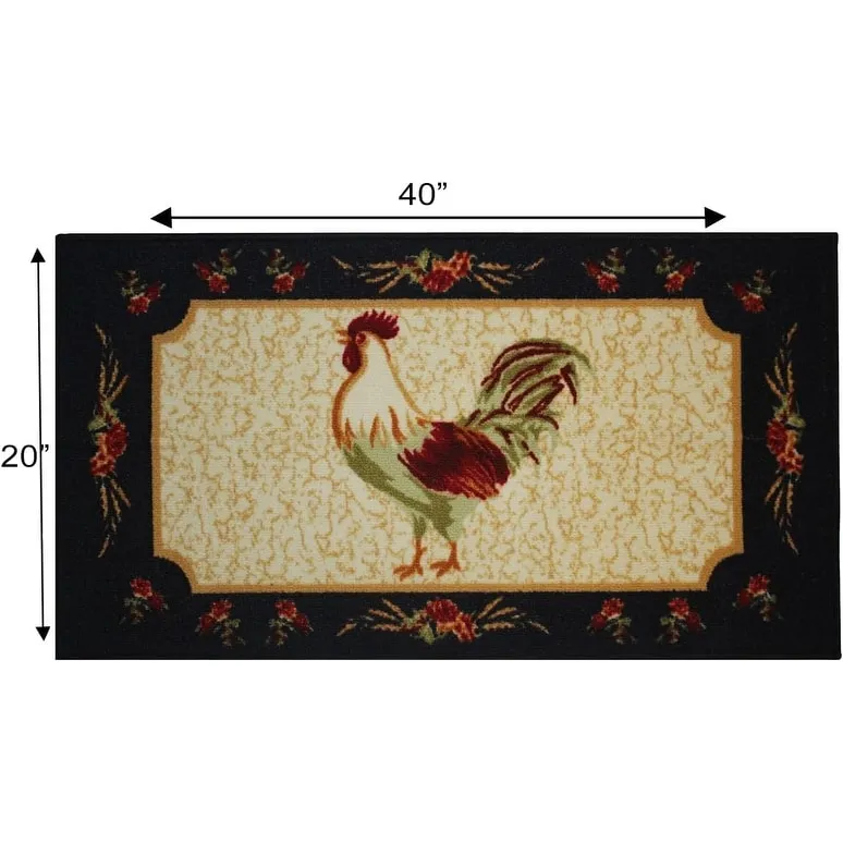Kashi Home Kitchen Rug. Printed Durable Non Slip Floor Mat. Pretty Farmhouse Design