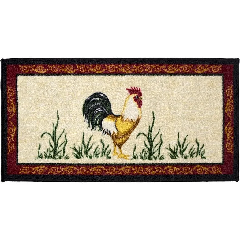 Kashi Home Kitchen Rug. Printed Durable Non Slip Floor Mat. Pretty Farmhouse Design