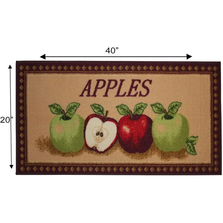 Kashi Home Kitchen Rug. Printed Durable Non Slip Floor Mat. Pretty Farmhouse Design