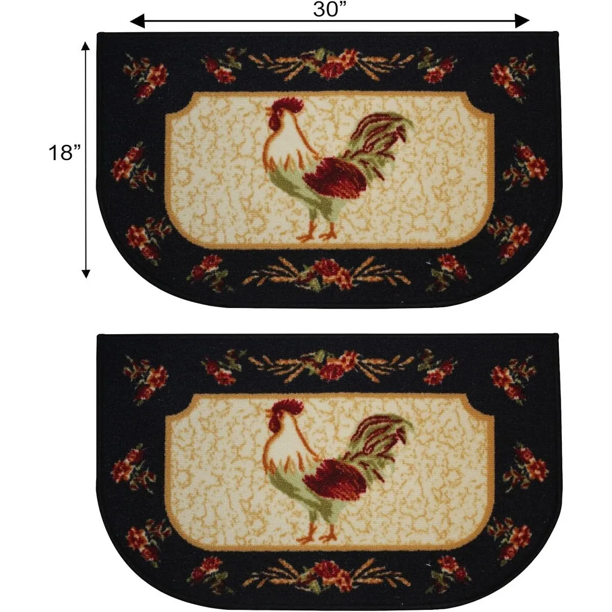 Kashi Home Kitchen Rug. Printed Durable Non Slip Floor Mat. Pretty Farmhouse Design