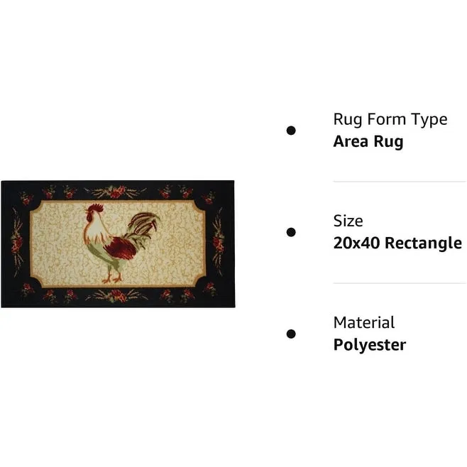 Kashi Home Kitchen Rug. Printed Durable Non Slip Floor Mat. Pretty Farmhouse Design