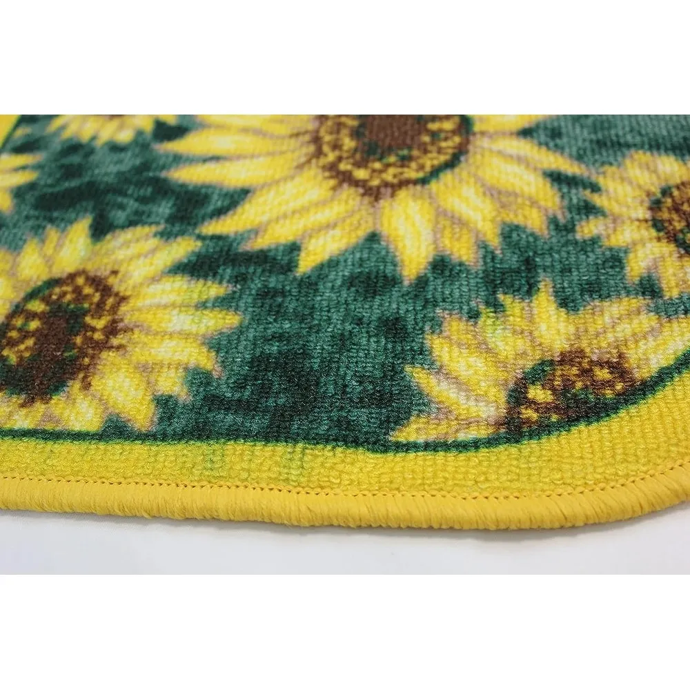 Kashi Home Kitchen Rug. Printed Durable Non Slip Floor Mat. Pretty Farmhouse Design