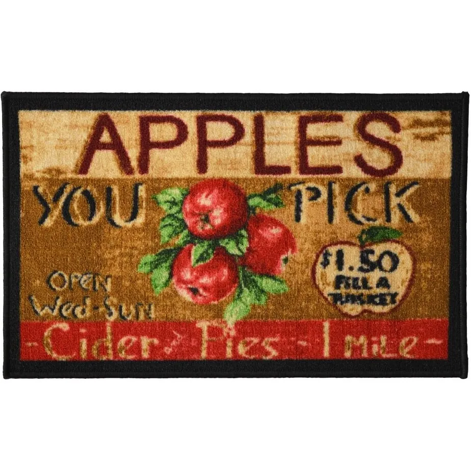 Kashi Home Kitchen Rug. Printed Durable Non Slip Floor Mat. Pretty Farmhouse Design