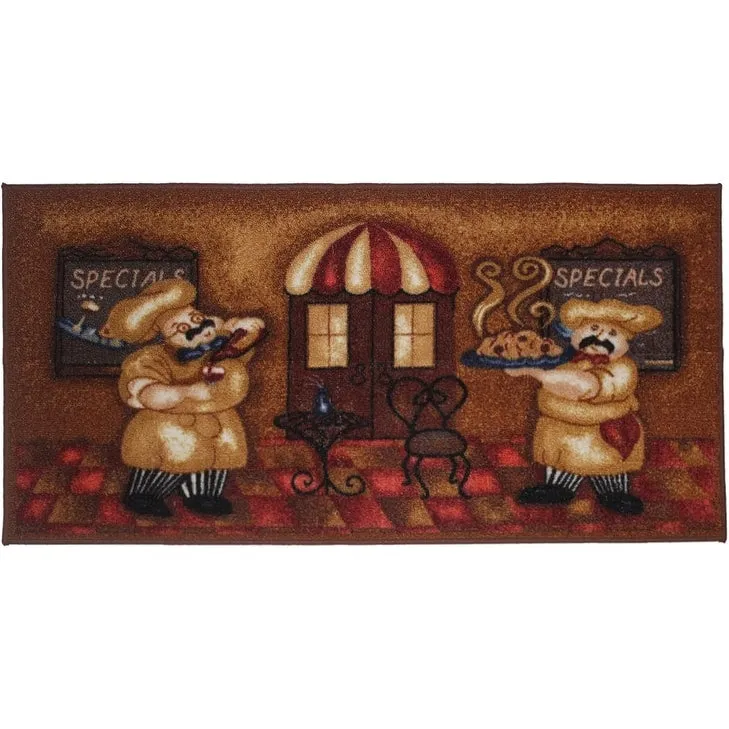 Kashi Home Kitchen Rug. Printed Durable Non Slip Floor Mat. Pretty Farmhouse Design