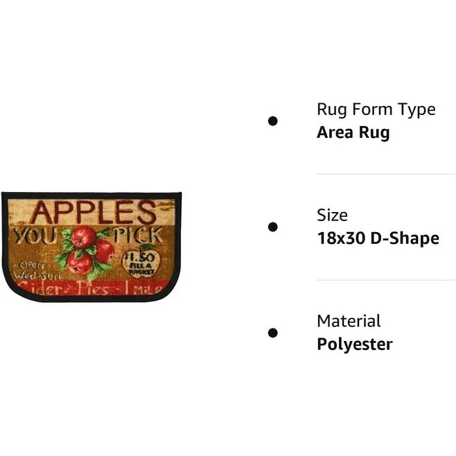 Kashi Home Kitchen Rug. Printed Durable Non Slip Floor Mat. Pretty Farmhouse Design