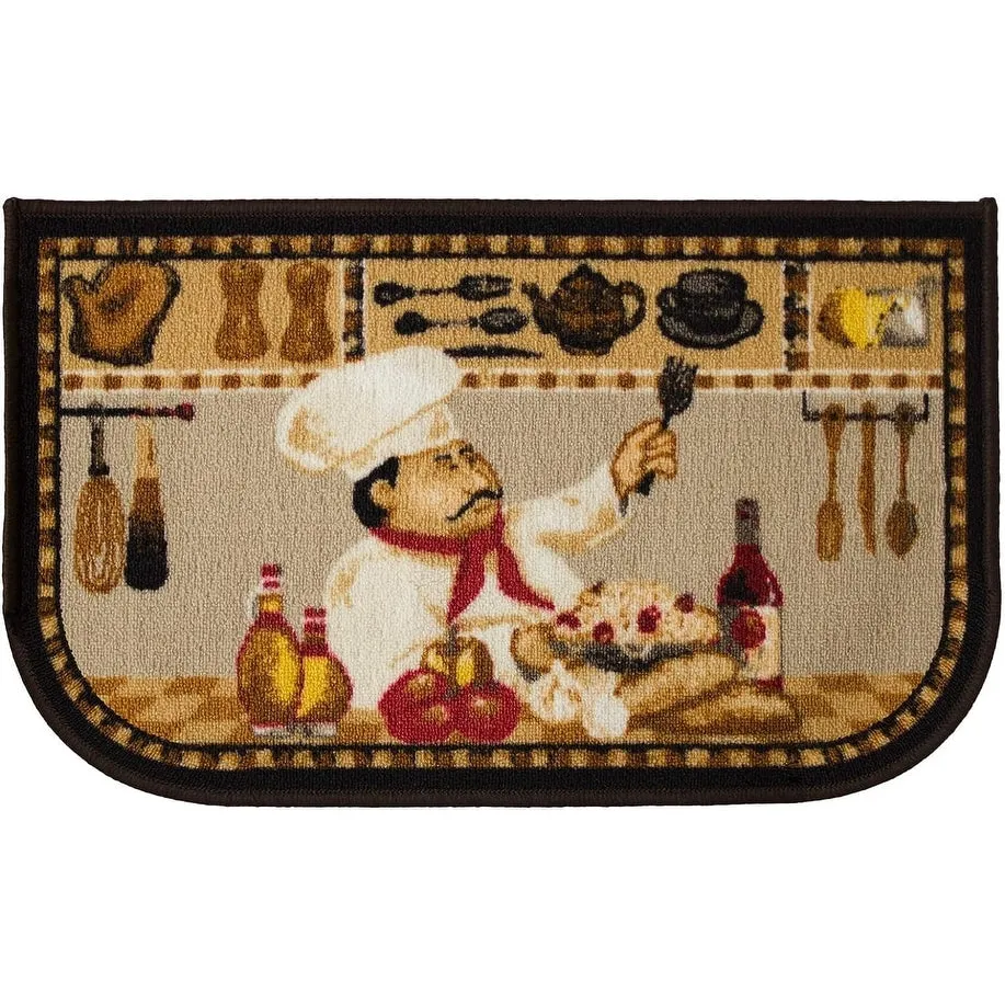 Kashi Home Kitchen Rug. Printed Durable Non Slip Floor Mat. Pretty Farmhouse Design