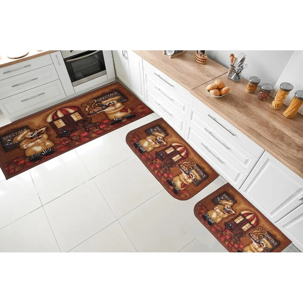Kashi Home Kitchen Rug. Printed Durable Non Slip Floor Mat. Pretty Farmhouse Design